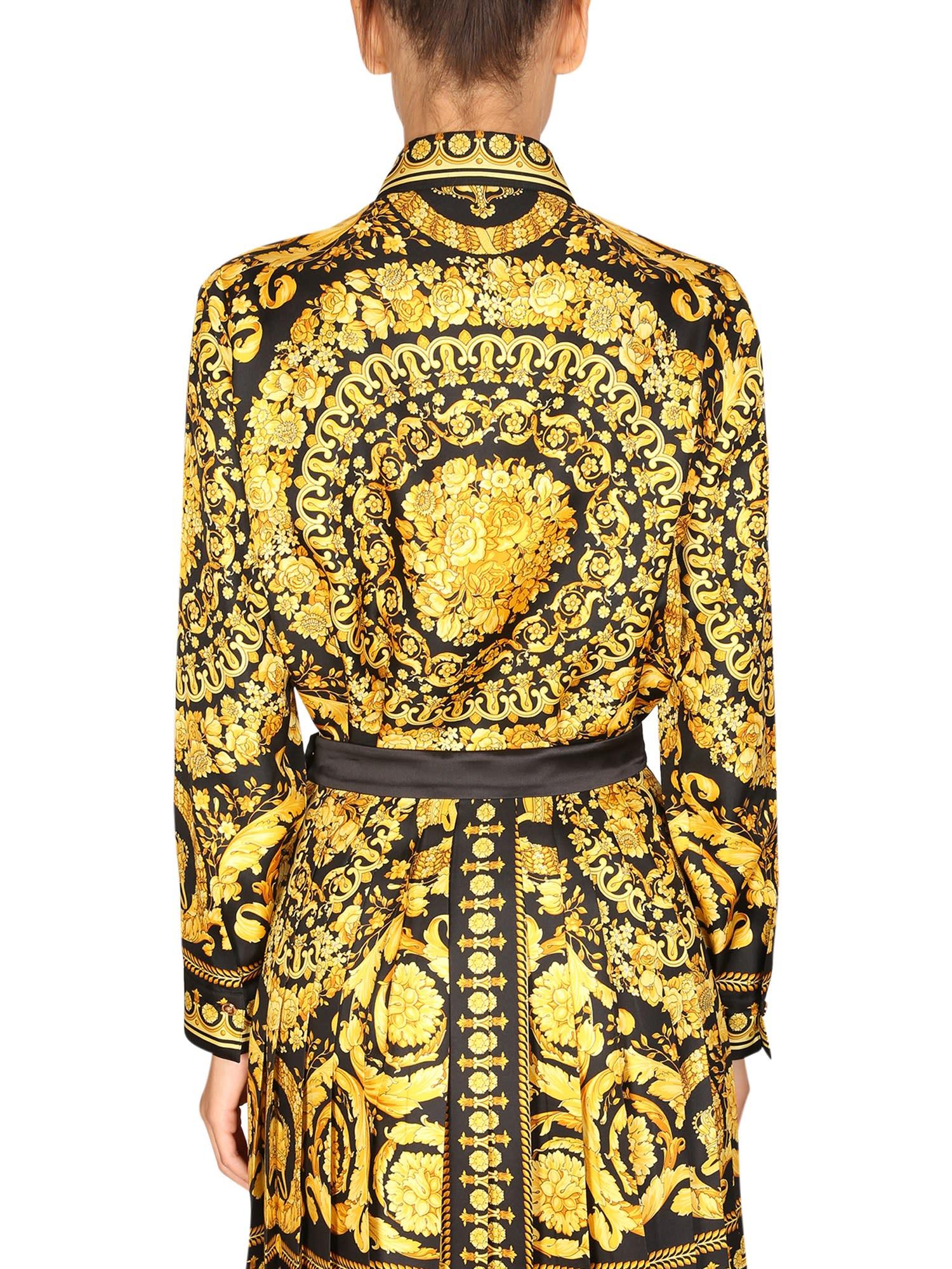 Versace Baroque Print Shirt in Yellow | Lyst