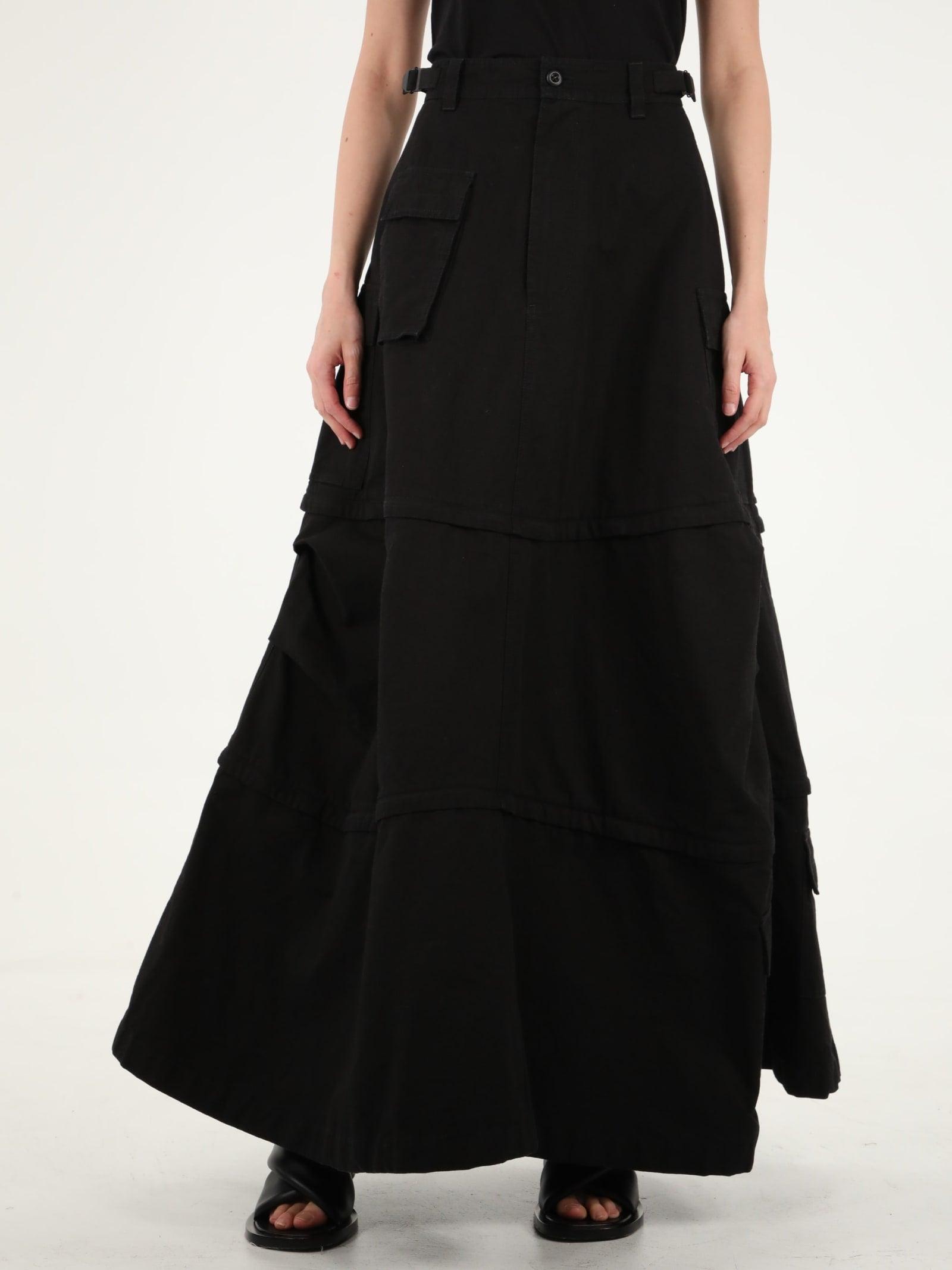 Balenciaga Cotton Cargo Maxi Skirt - Women in Black | Lyst