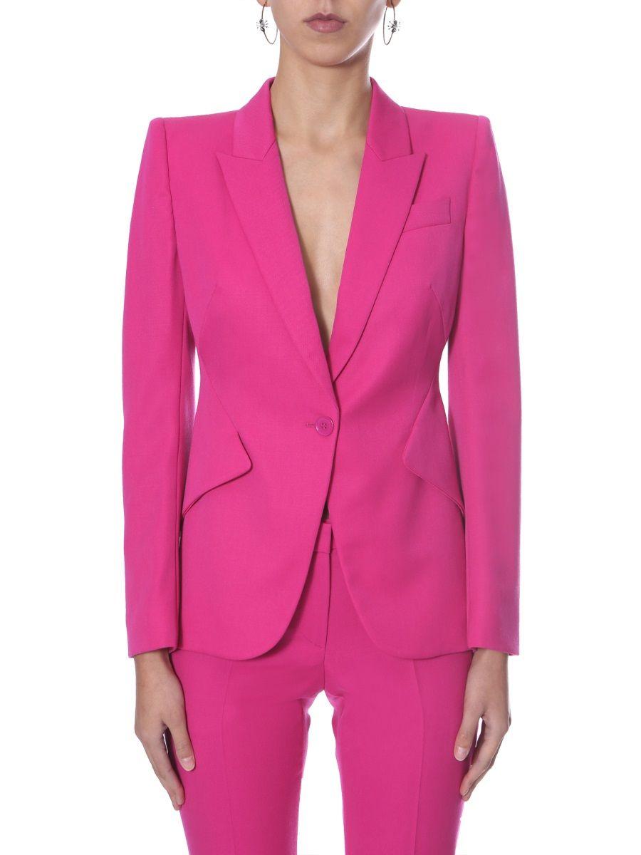 Alexander McQueen Fuchsia Wool Blazer in Pink | Lyst