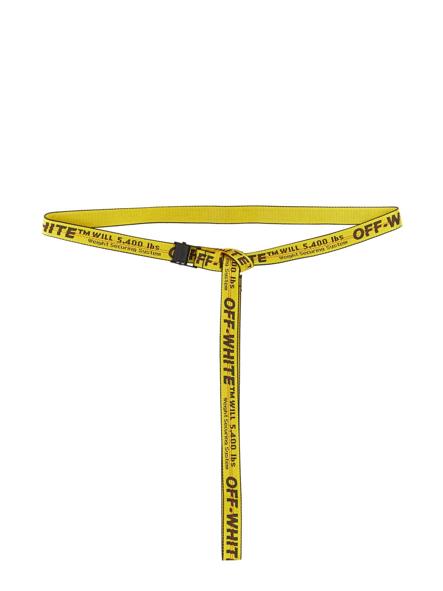 VIRGIL ABLOH OFF WHITE Industrial Belt YELLOW & BLACK BRAND NEW WITH  TAGS 80"