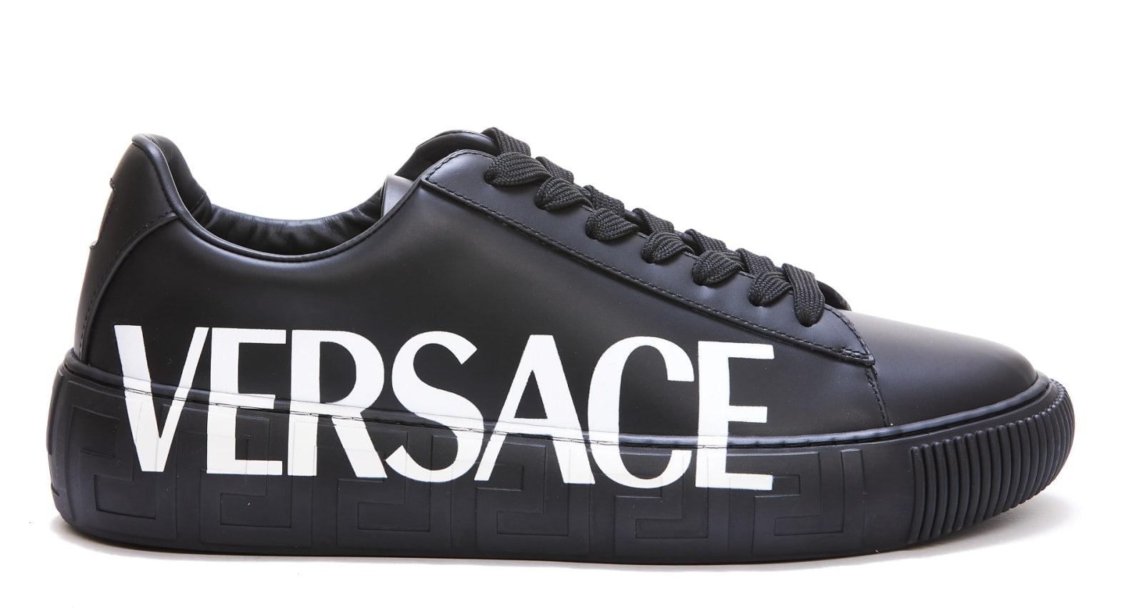 Versace Greca Logo Sneakers in Black 
