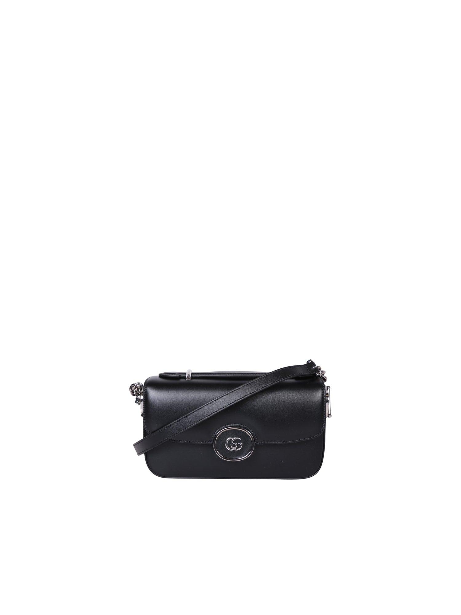 Gucci Women's Black Guccy Sega Script Dome Mini Crossbody Bag  Gucci crossbody  bag, Gucci shoulder bag, Black leather crossbody bag