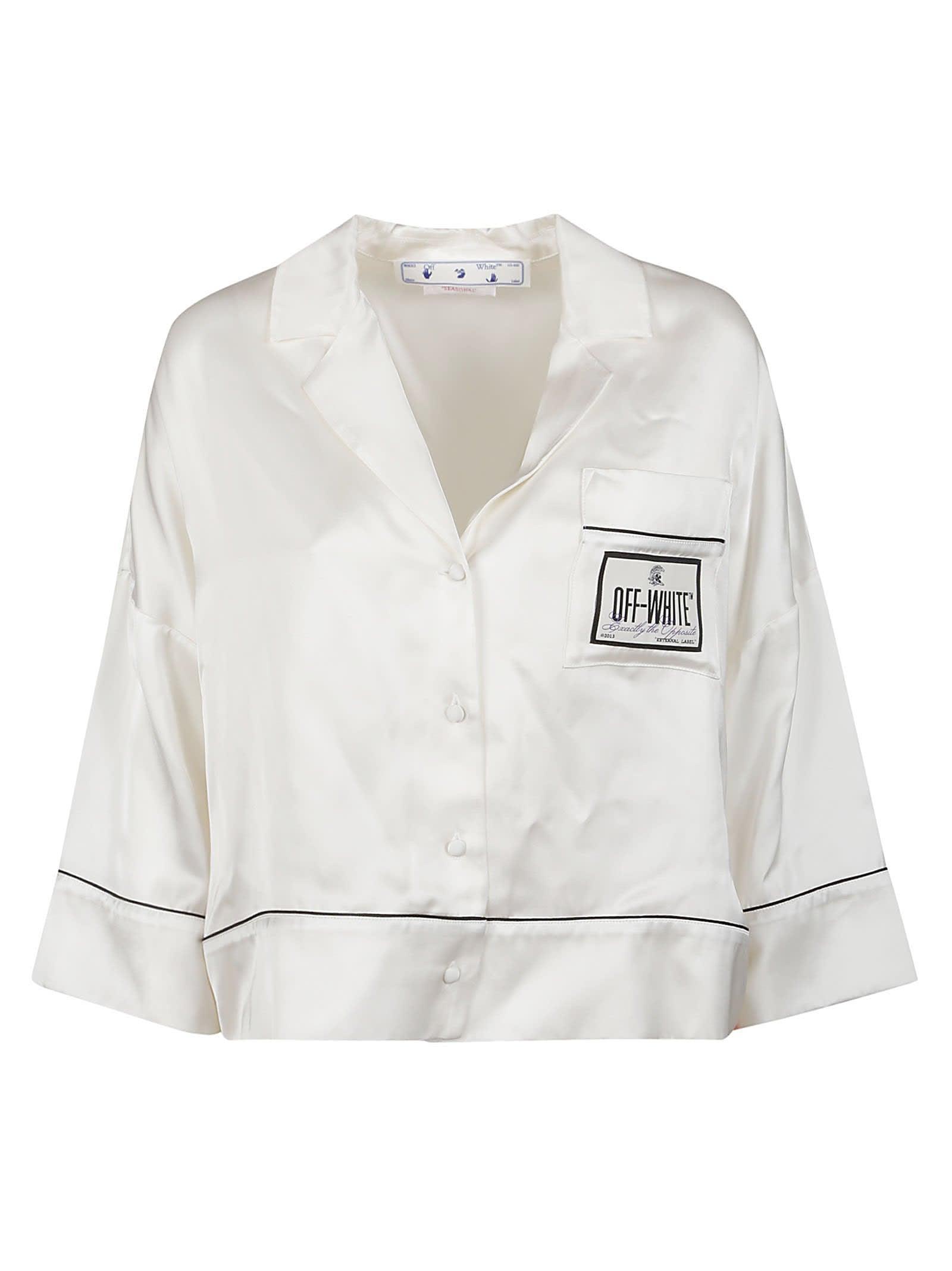 Off-White c/o Virgil Abloh Sky Jacquard Satin Pajama Shirt in