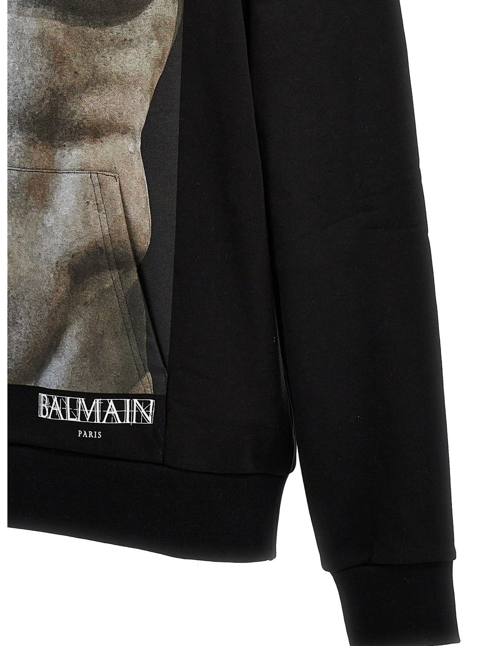 Balmain black store hoodie mens