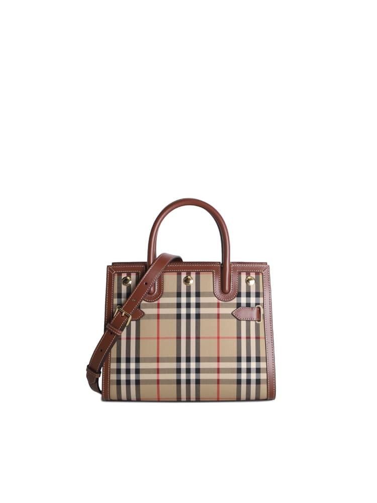 Burberry Mini Title Bag With Vintage Check Motif in Pink | Lyst