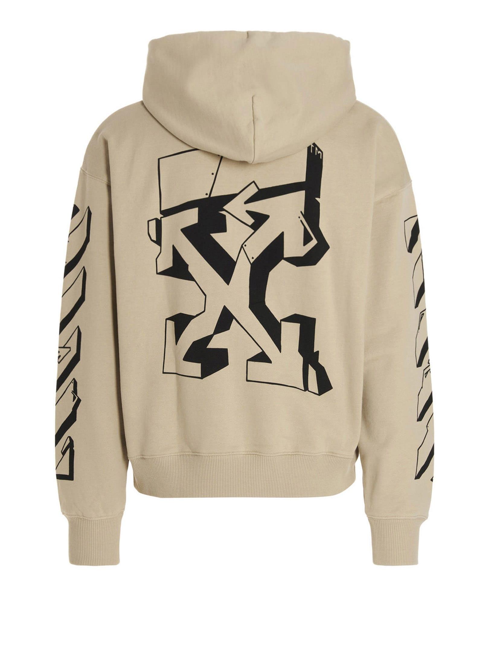 Off-White c/o Virgil Abloh Graffiti Hoodie in Natural for
