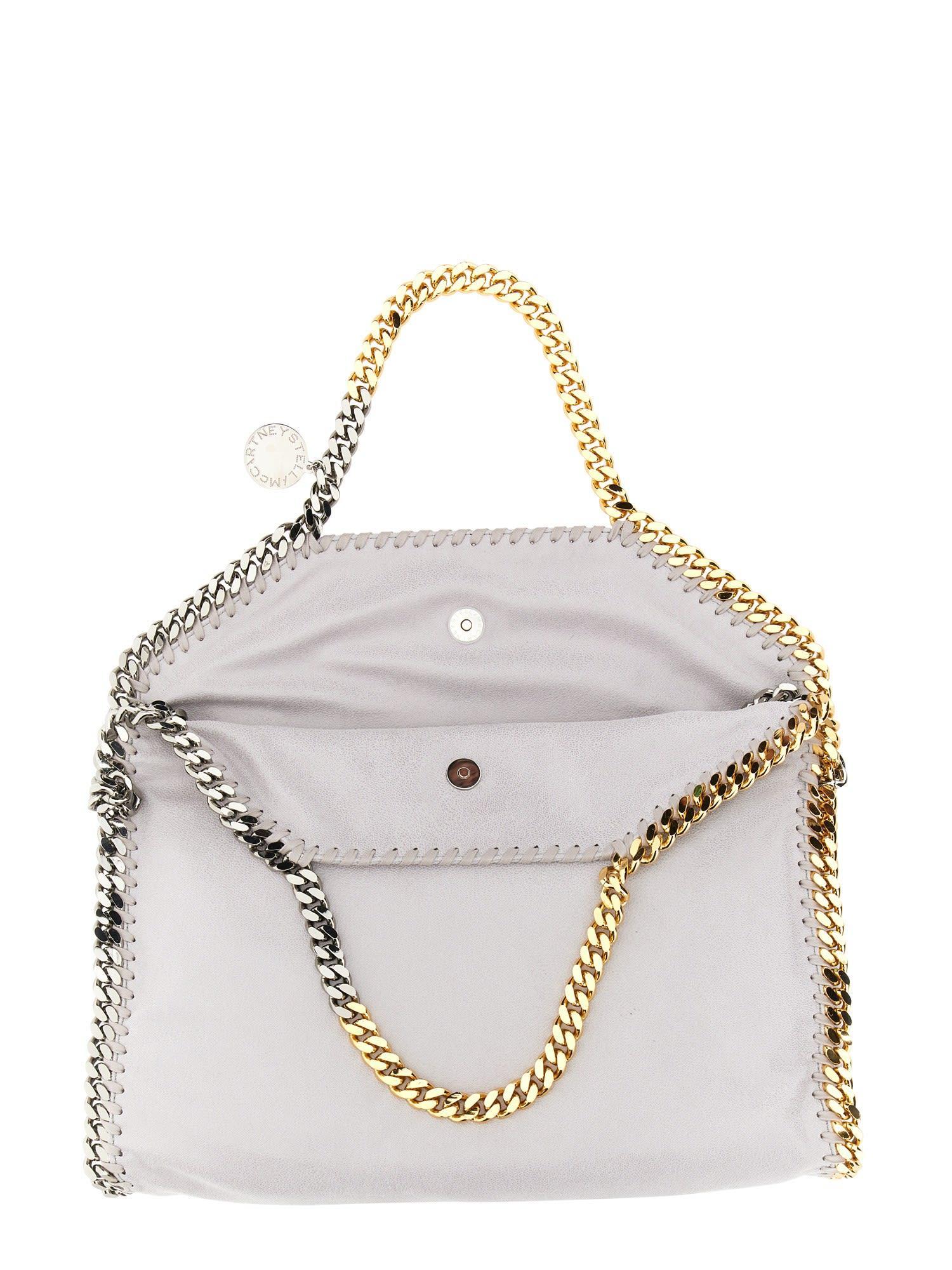 Stella McCartney Falabella Fold Over Tote Bag in Metallic | Lyst