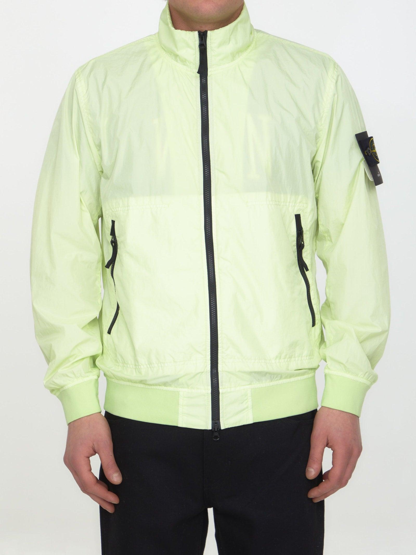 Stone Island Lime Nylon Jacket in Natural for Men | Lyst