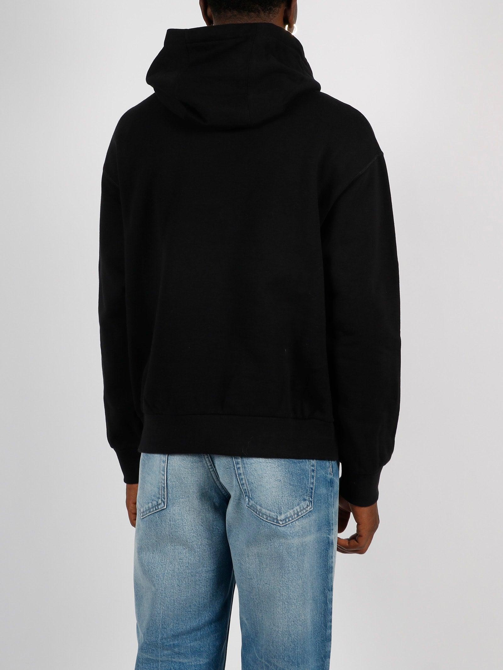 Black Flocked-GG cotton hoodie, Gucci