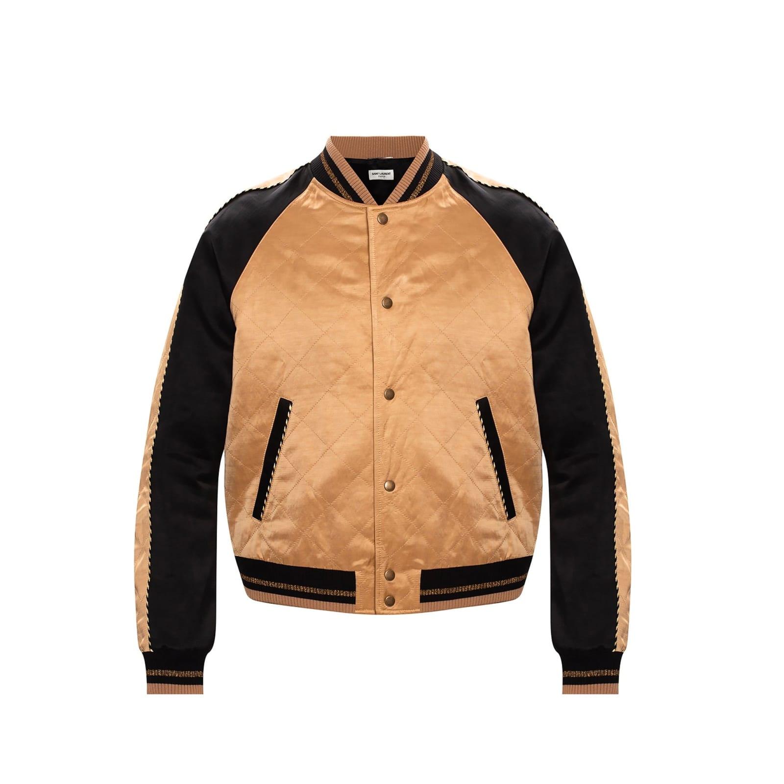 Saint Laurent Bomber Jacket in Natural for Men | Lyst