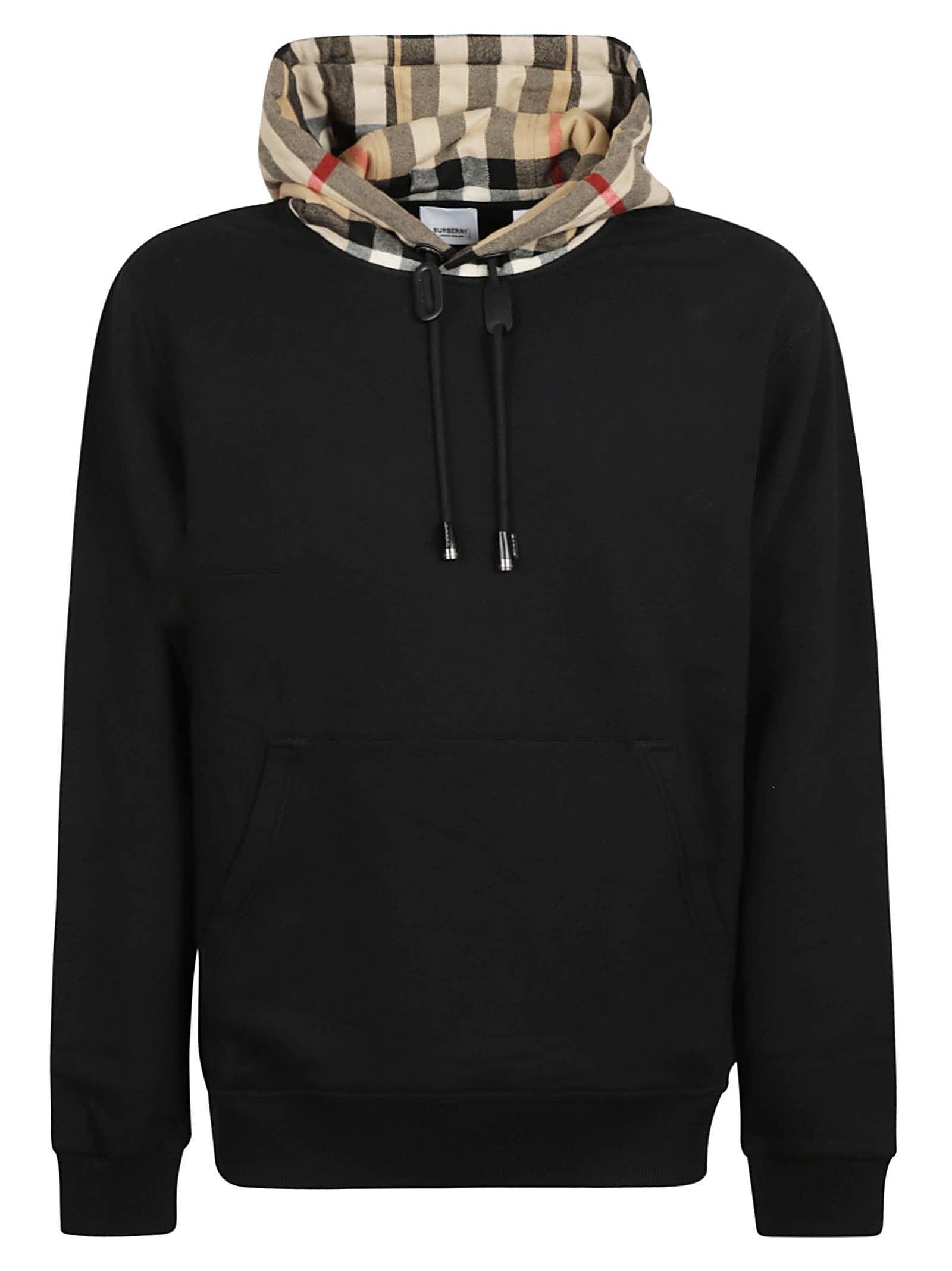 Burberry check best sale hoodie