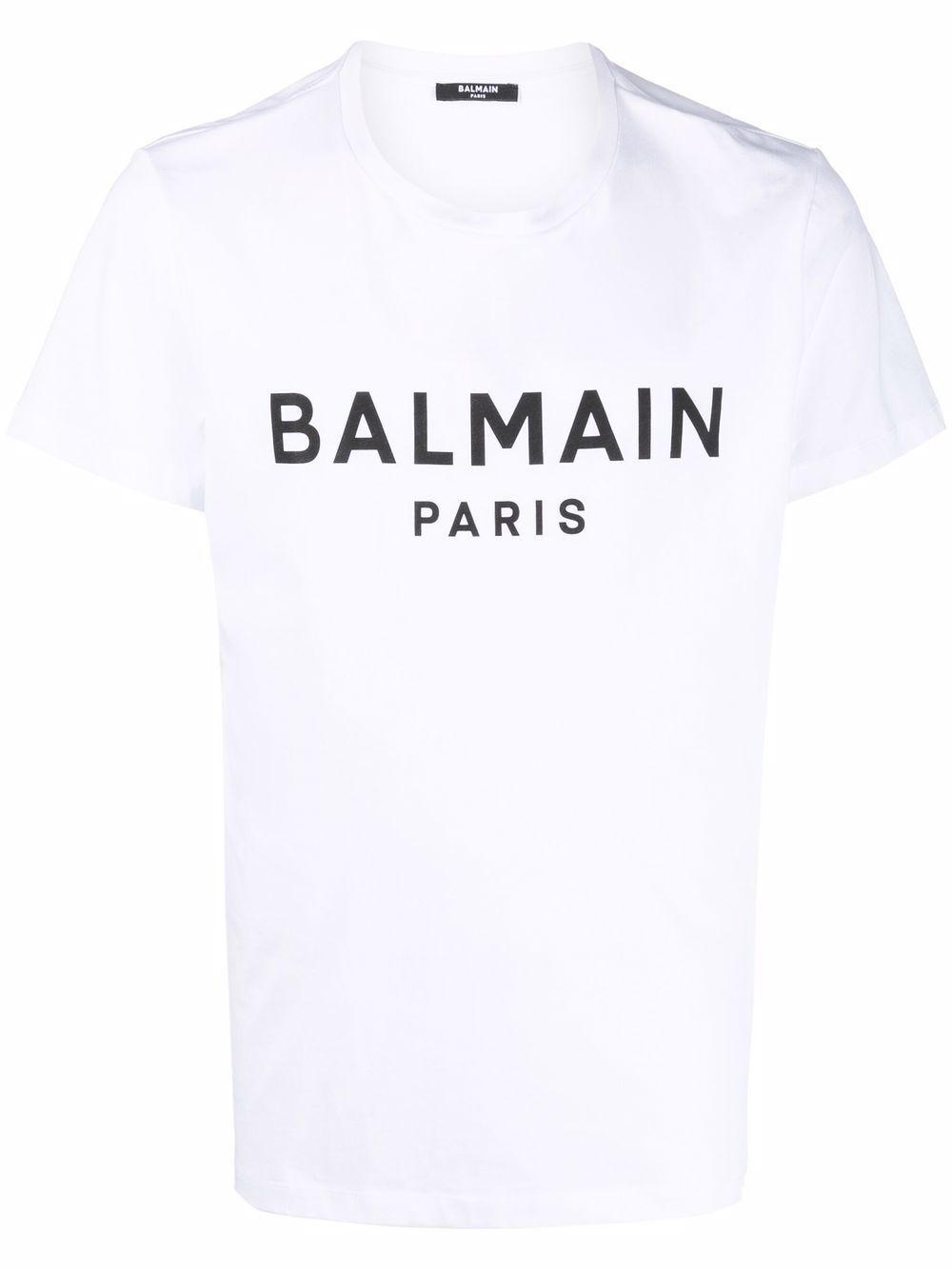 Balmain Logo Cotton T-shirt in White for Men - Save 64% | Lyst