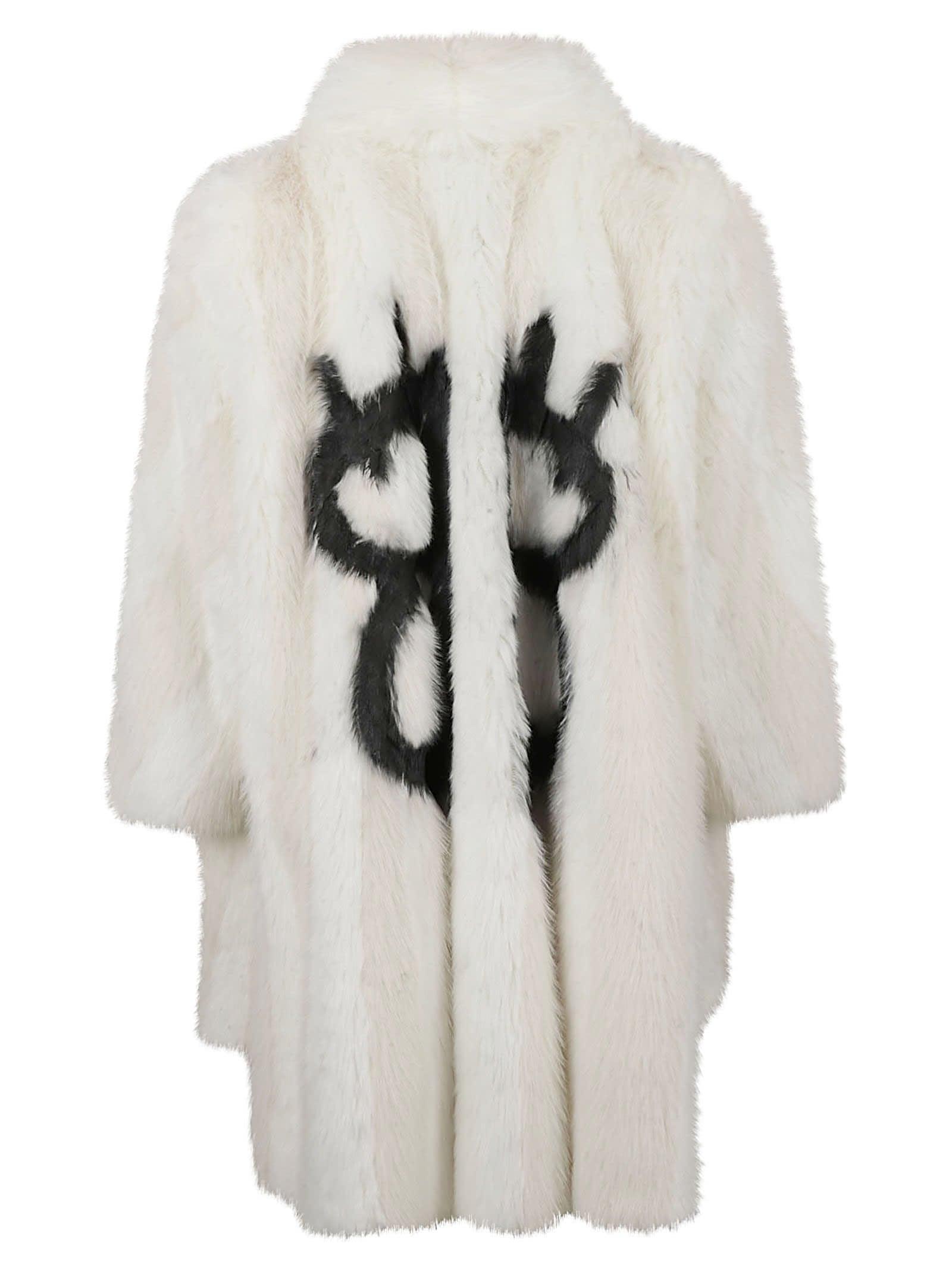 Balenciaga A-line Fake Fur Coat in White | Lyst