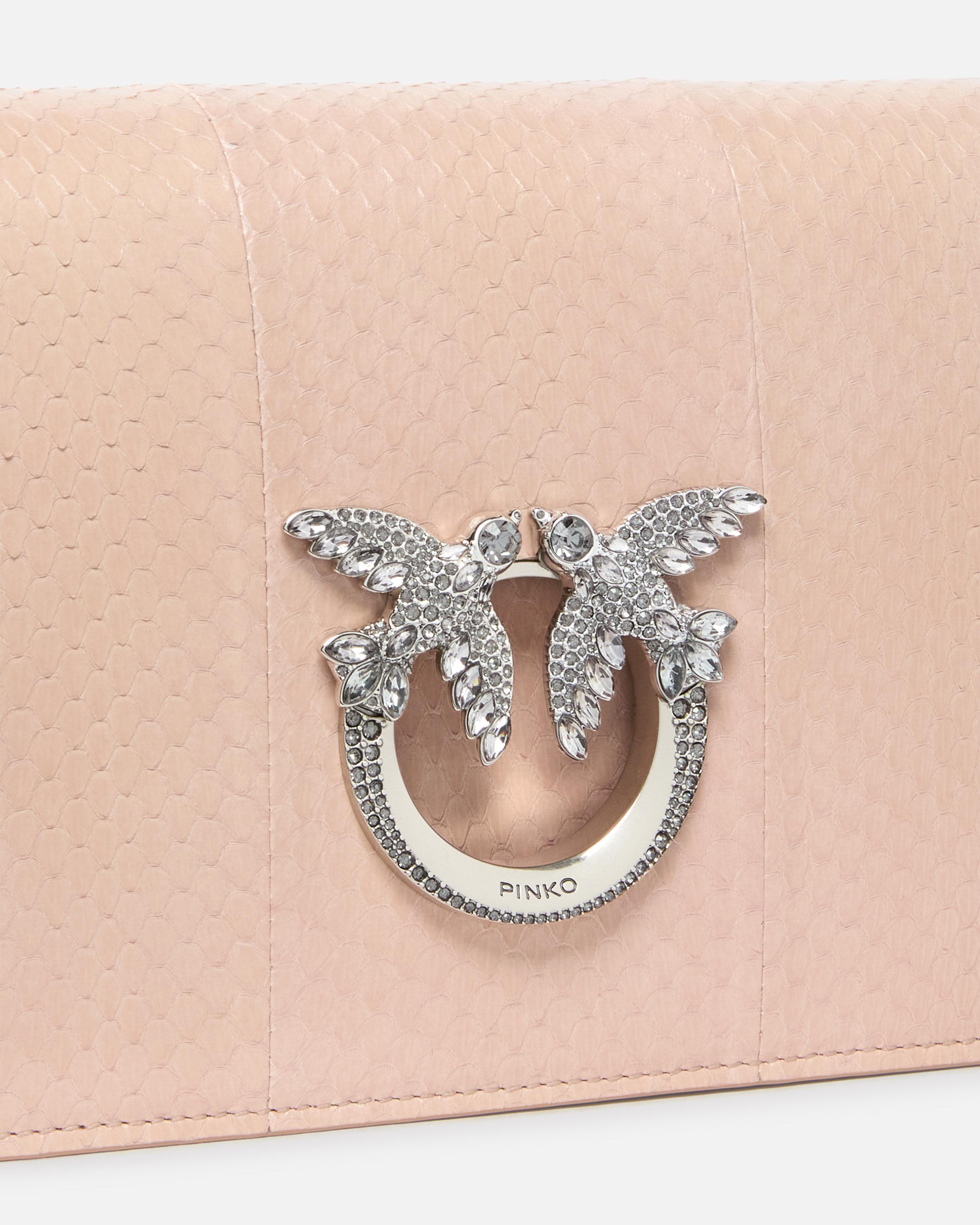 Pinko Galleria Mini Love Bag Crossbody Bag In Shiny Reptile Skin