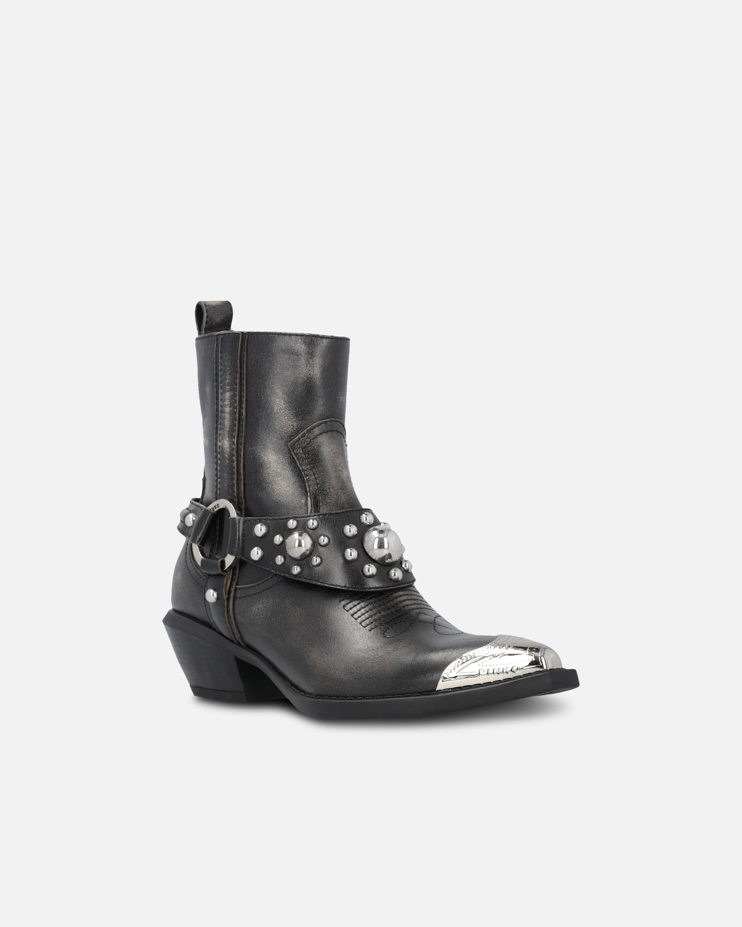 7950p S1 Botas Cowboy Puntera Metal Botas Tejanas Hasta El Tobillo