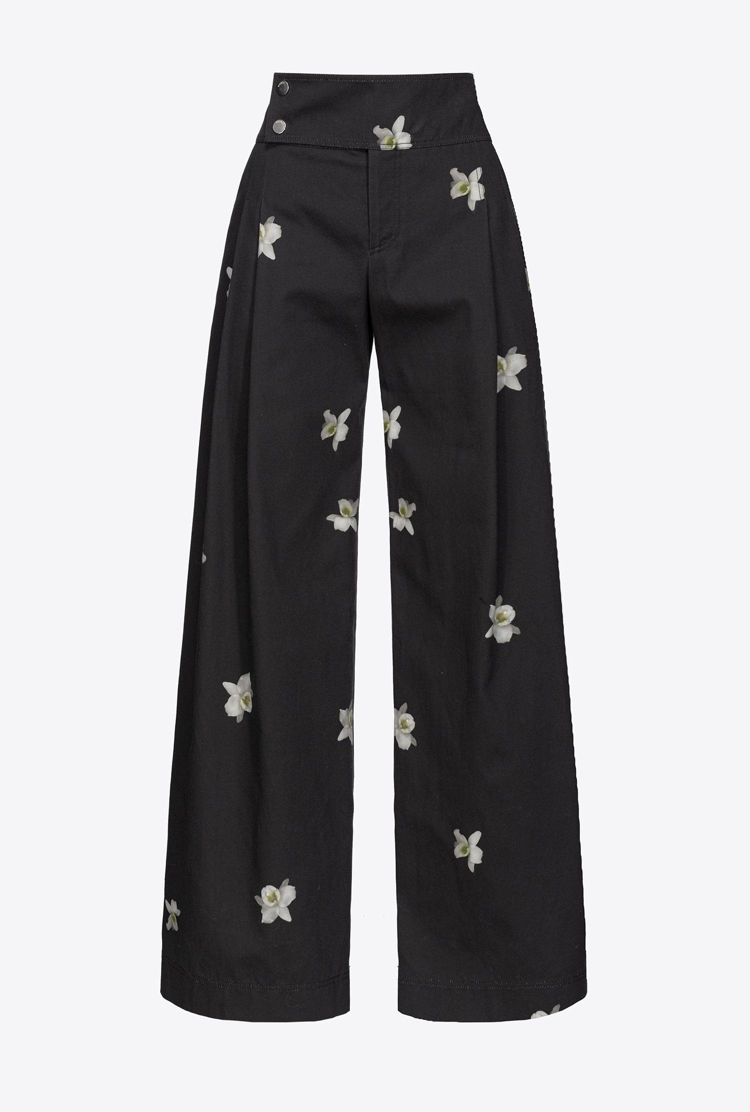 Pinko Reimagine Orchid-print Wide-leg Trousers By Patrick