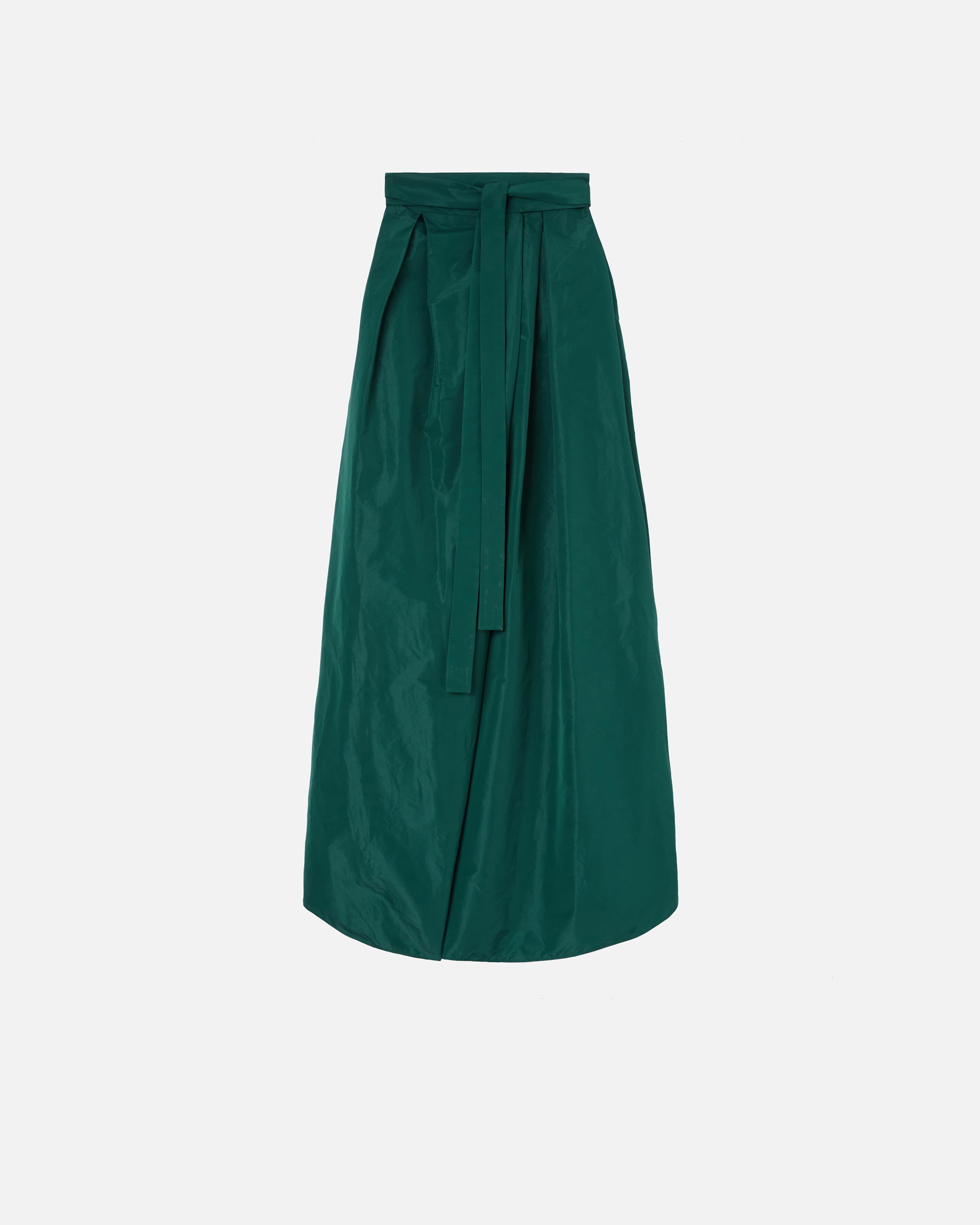 Pinko Long Taffeta Maxi Skirt Dark Bottle in Green Lyst UK