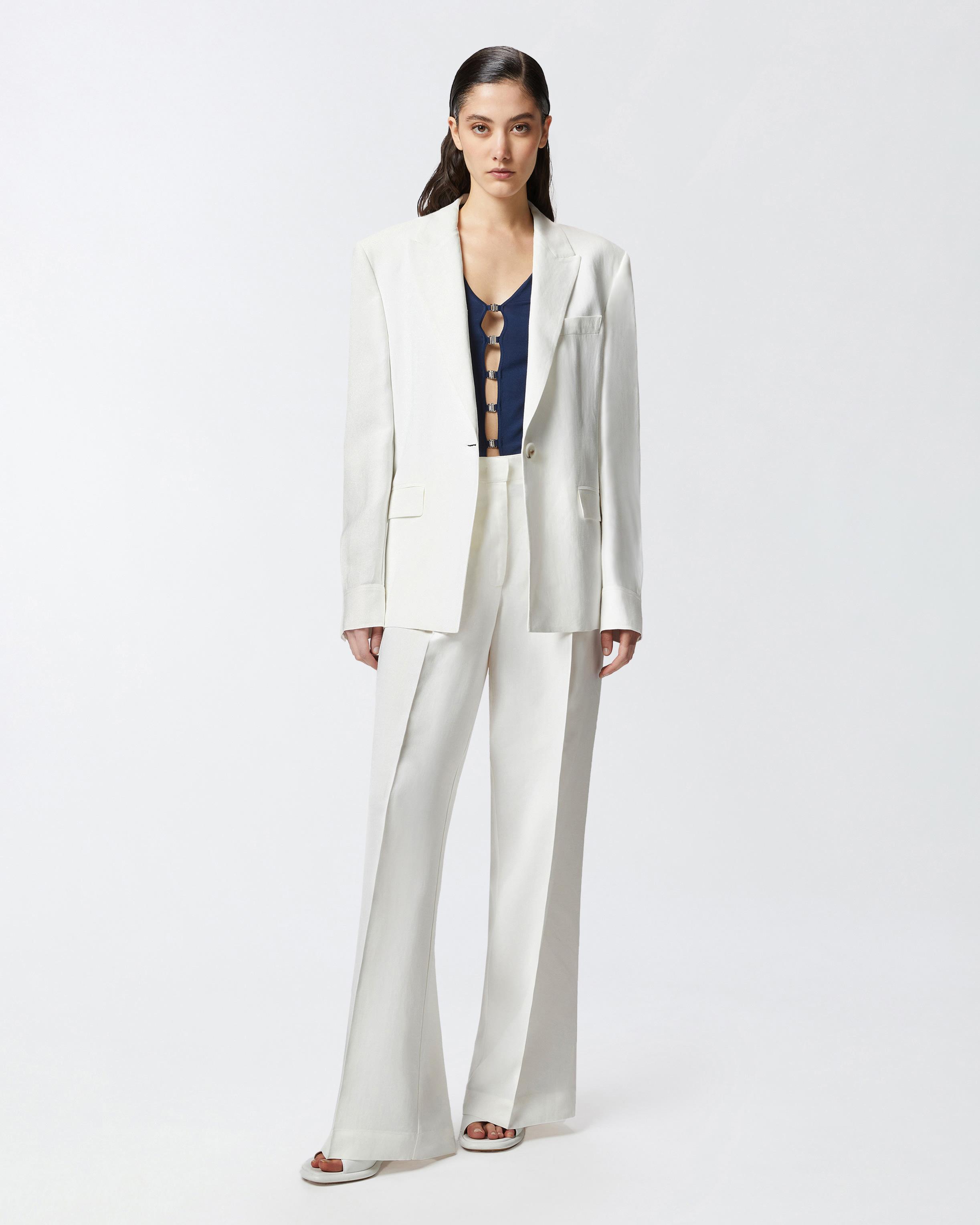 Pinko Single-breasted Blazer With Rear Strap in White | Lyst