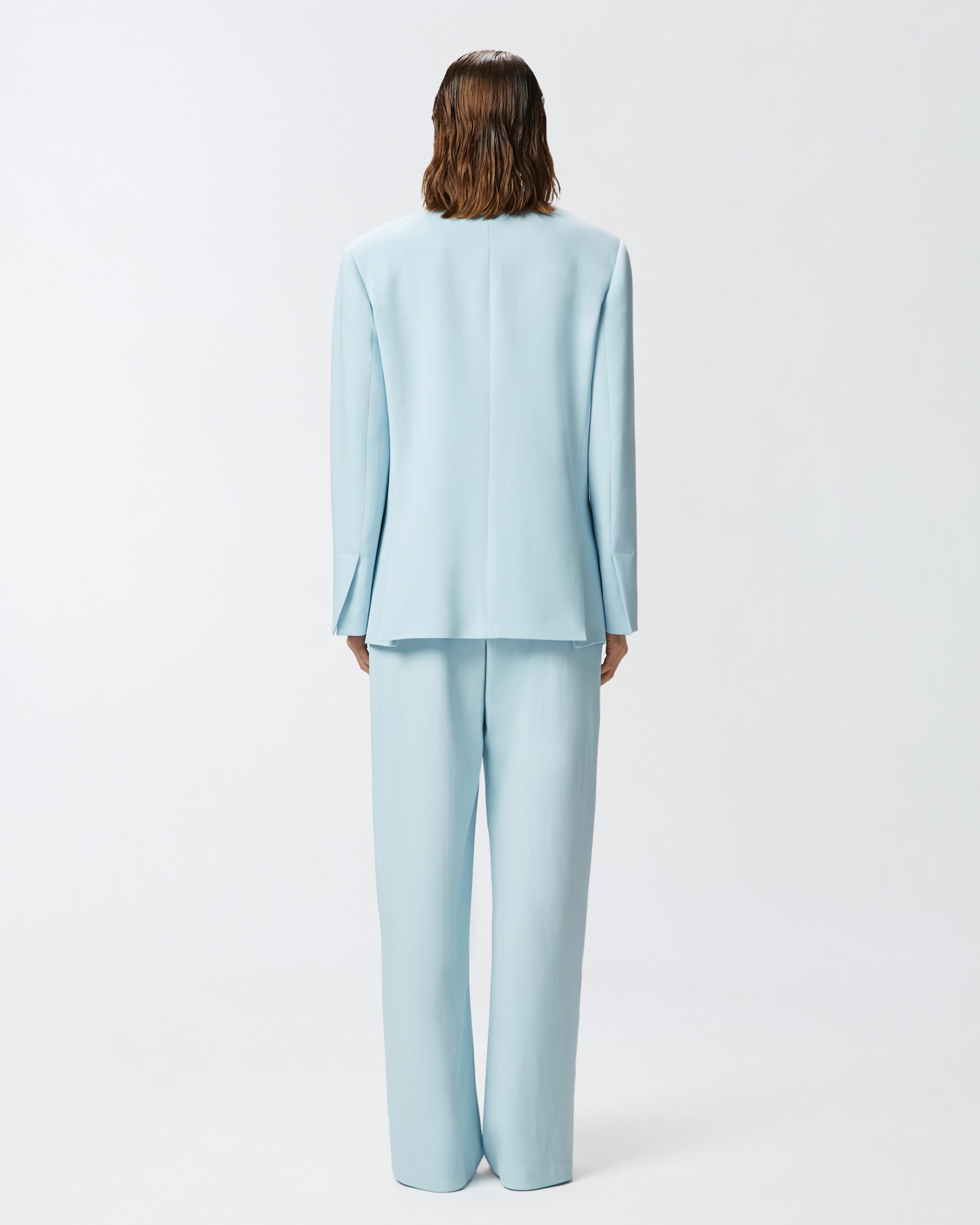 Pinko Single-breasted Cady Blazer With Jewel Button in Blue