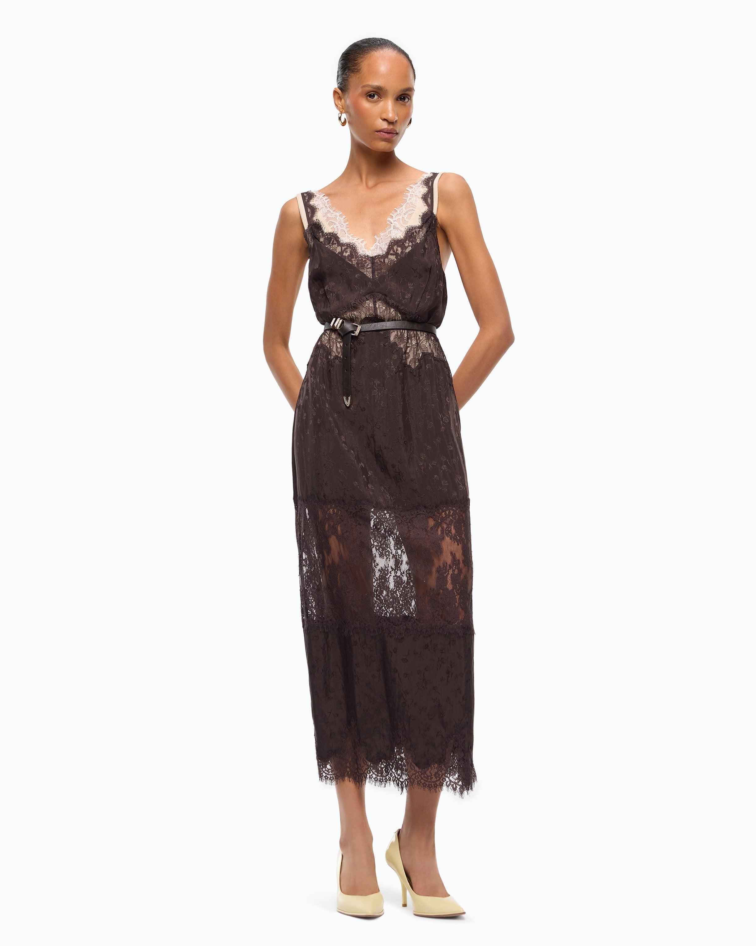 pinko lace dress Bufera Macram Lace Midi Dress Pinko