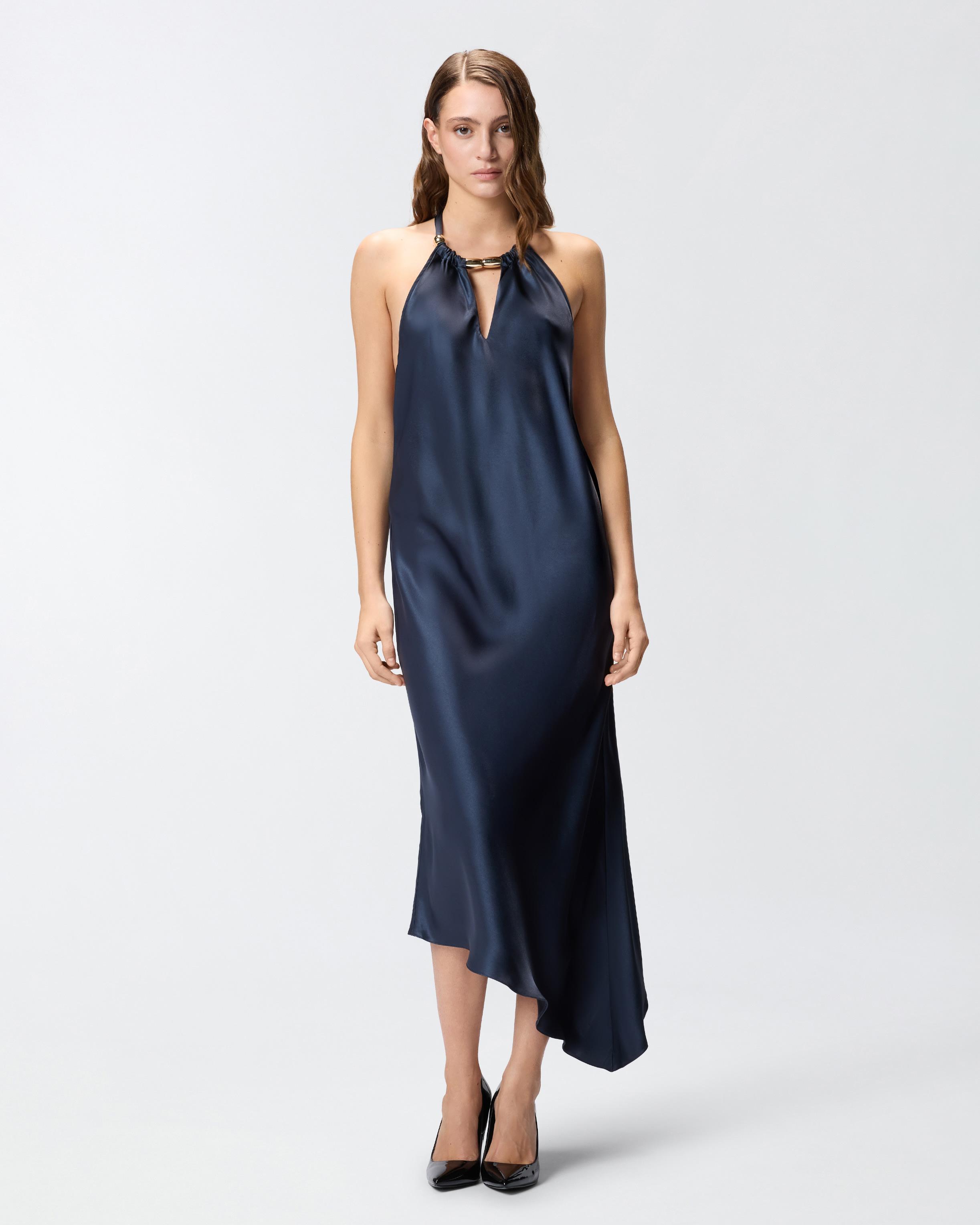 pinko open back sleeveless midi dress Sleeveless midi dress in floral jacquard with belt