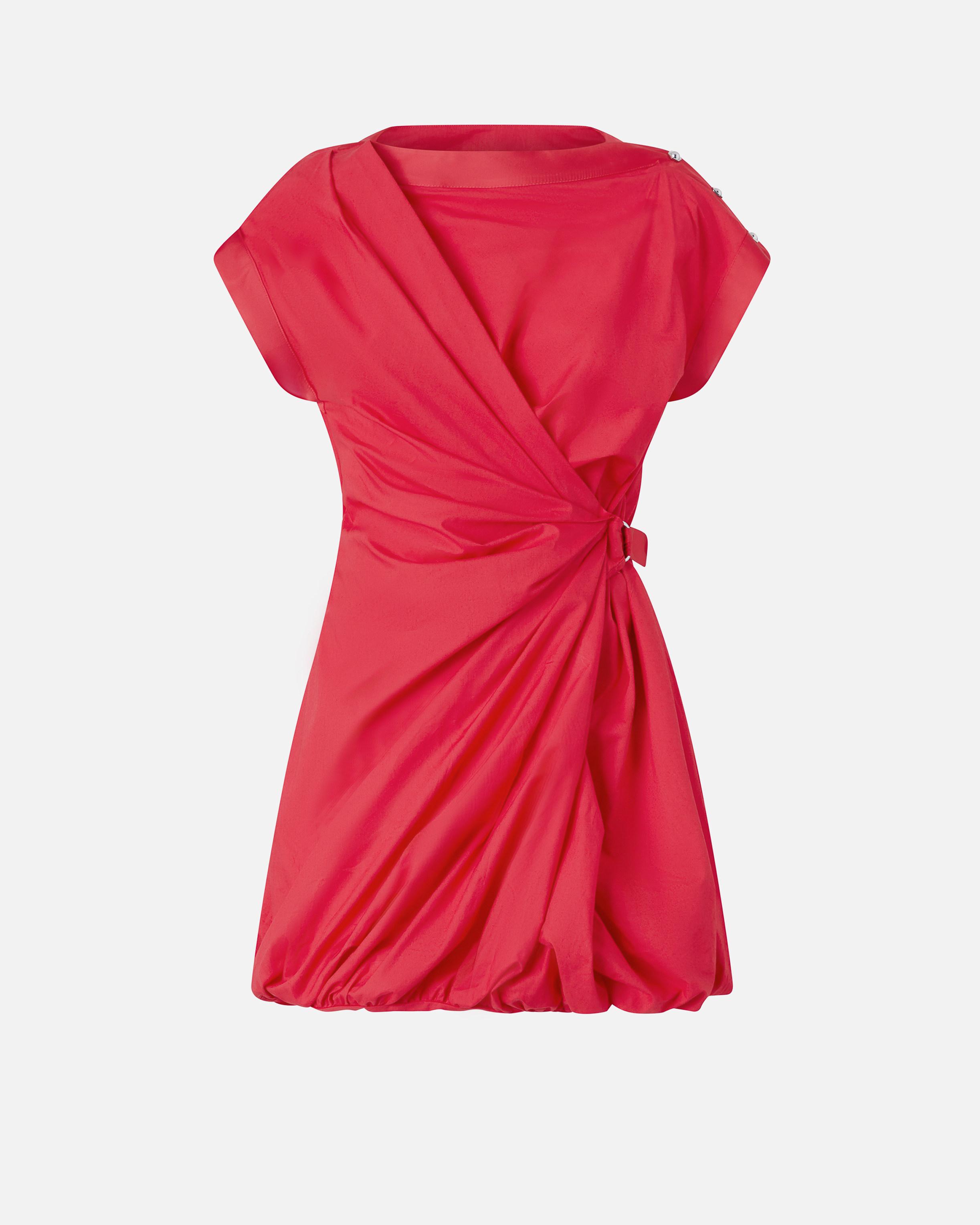 ワンピース Pinko POPLIN DRESS WITH CROSS Pinko Poplin Dress With Crossover Detail in Red | Lyst