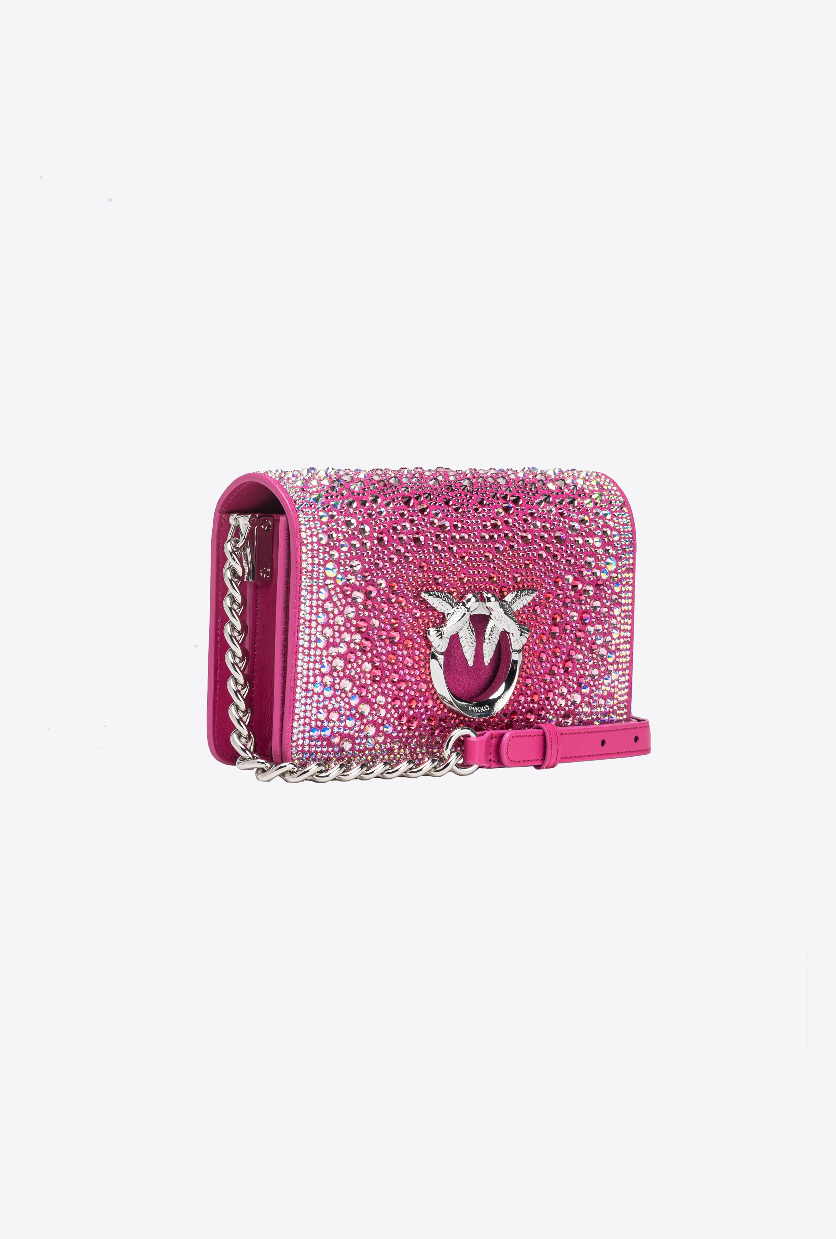 Pinko Galleria Full-Rhinestone Mini Love Bag Click in Pink Lyst UK
