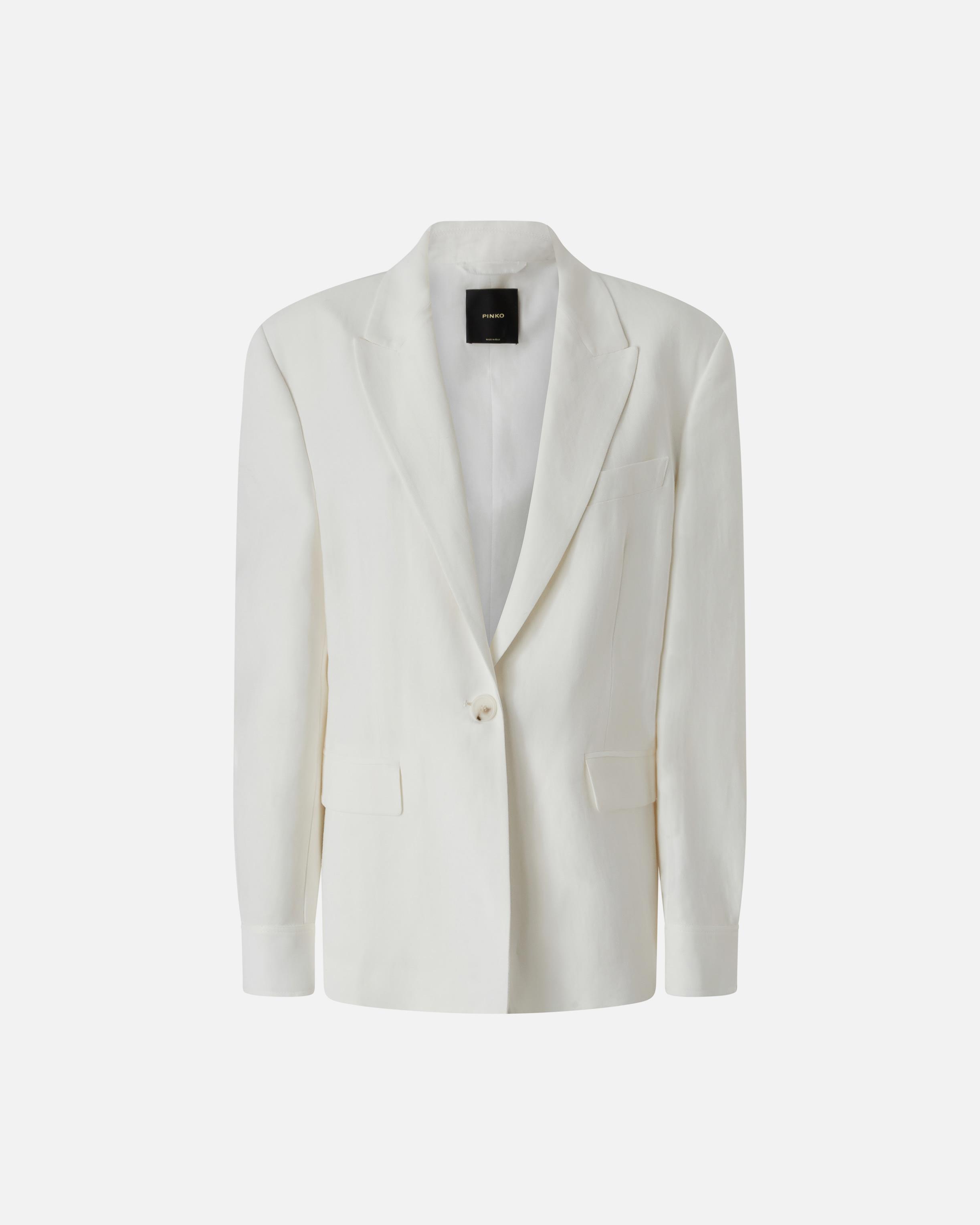 アウターその他 PINKO Woman Blazer White 105057A0IM Z07 PINKO single-breasted Cotton Blazer | White | FARFETCH