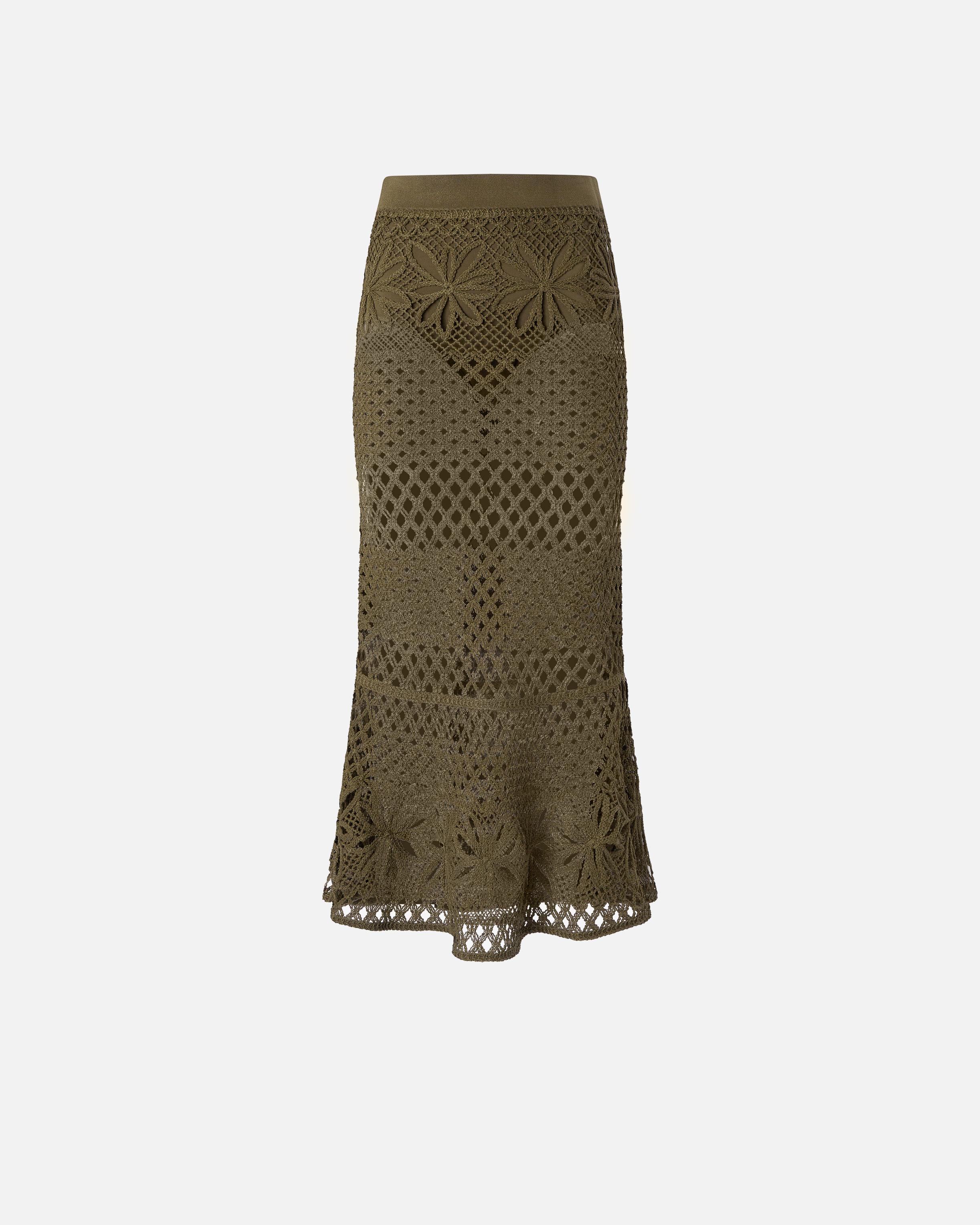 Pinko Fancy Crochet-effect Long Skirt in Green | Lyst