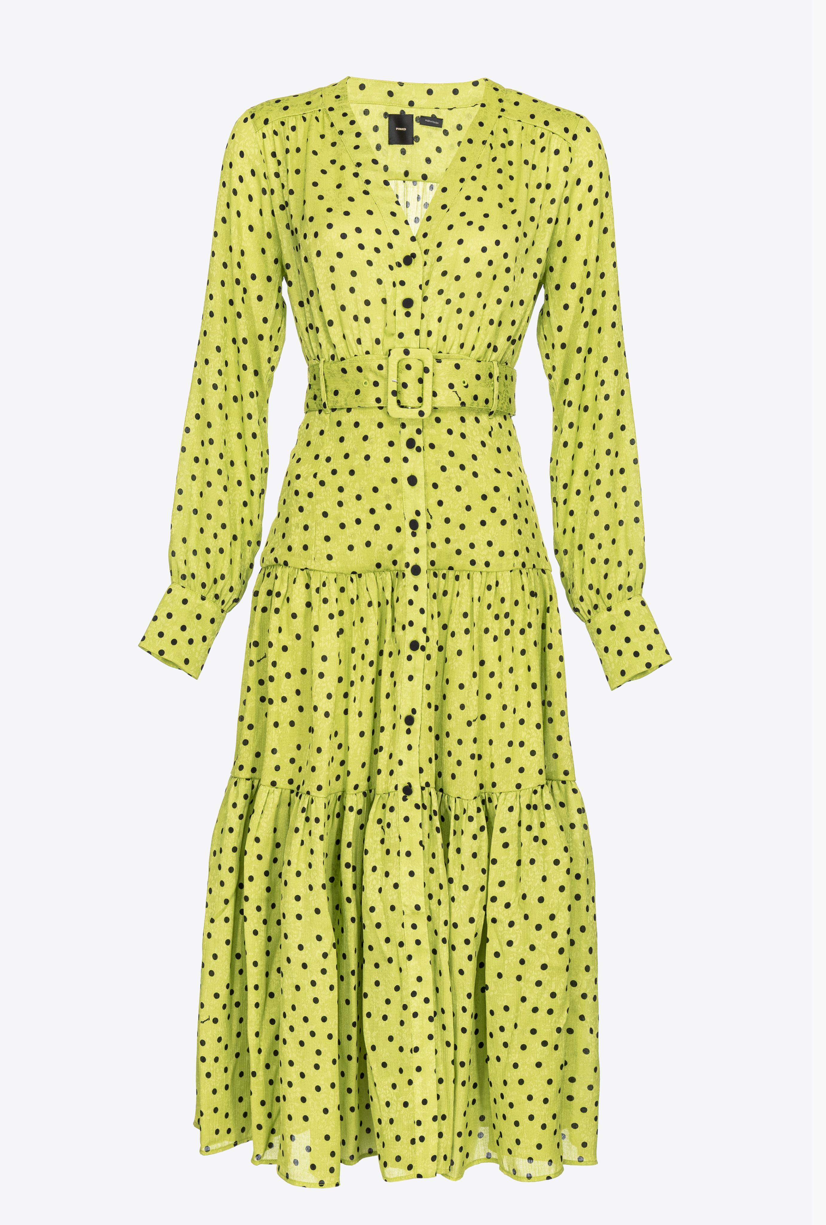 Long polka dot shirt dress cheap