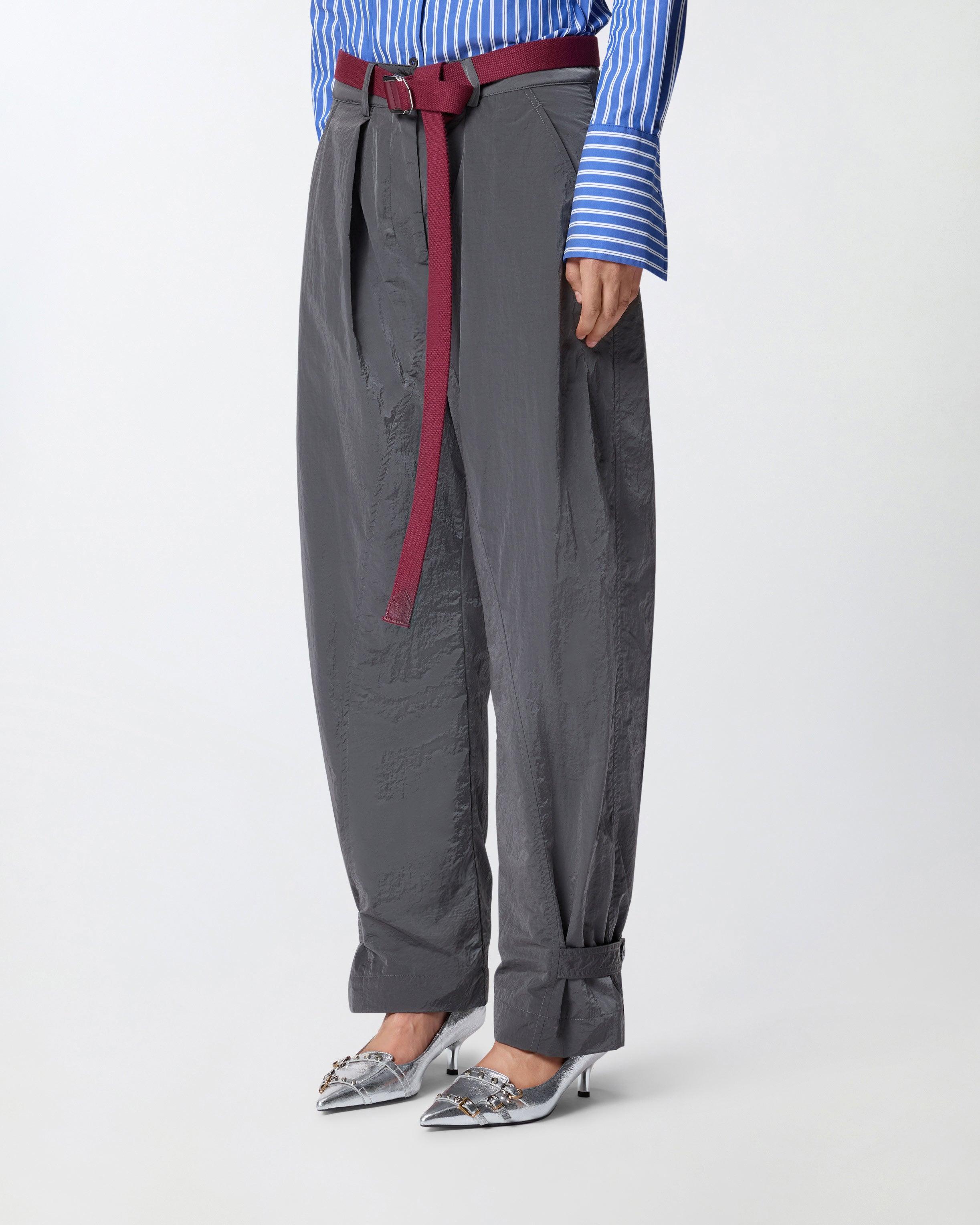 Pinko Loose-Fit Trousers With Knotted Belt in Gray | Lyst display picture 1
