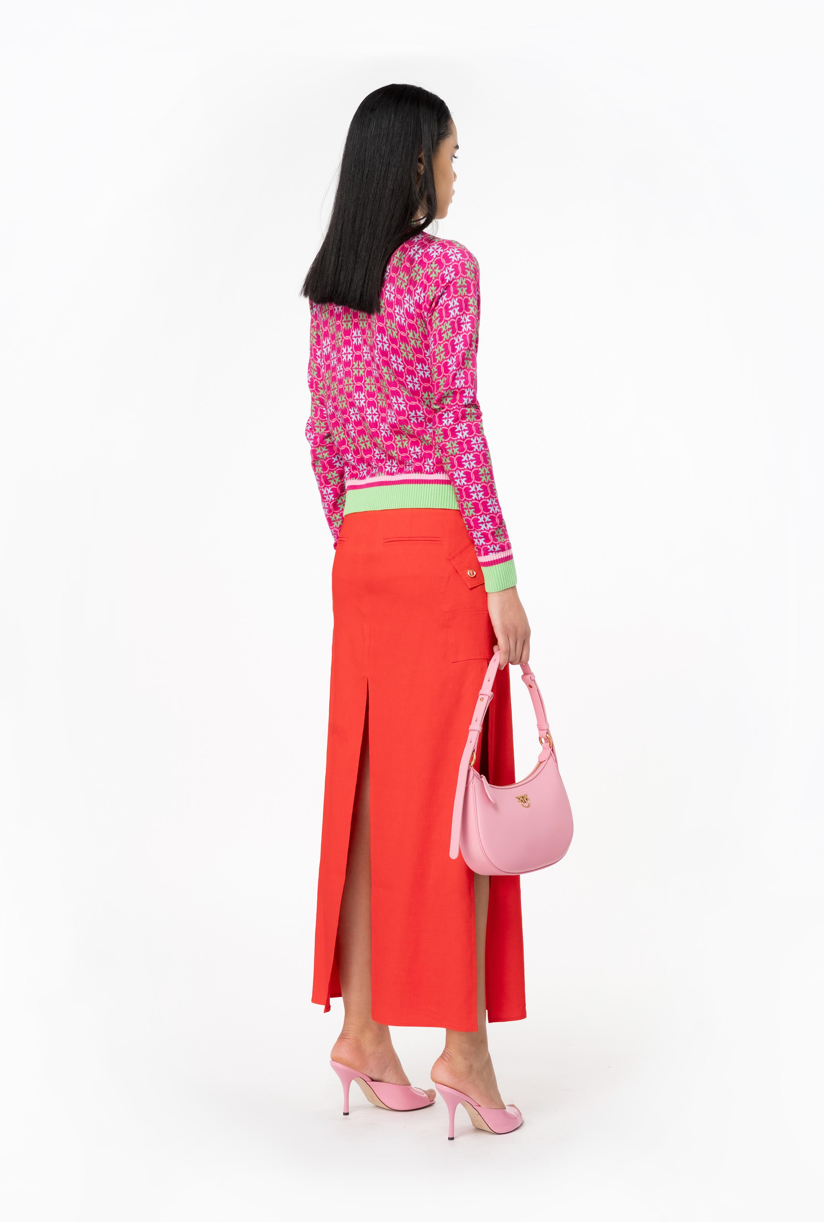 PINKO draped multi-slit maxi skirt - Red