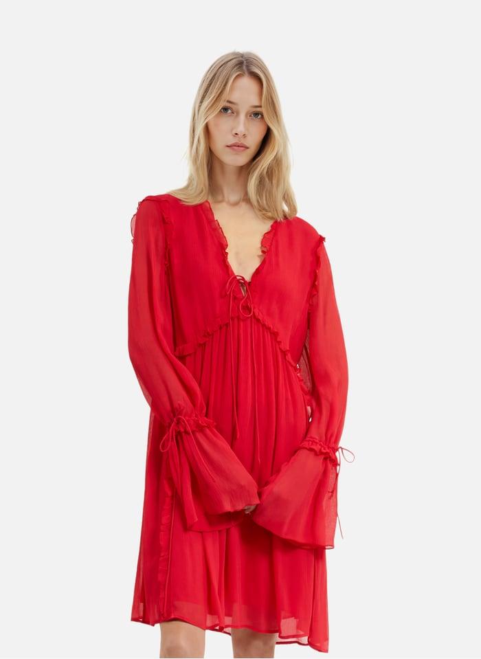 Evas Robe Rouge Fleurie The Kooples Seasalt Cornwall Robe En