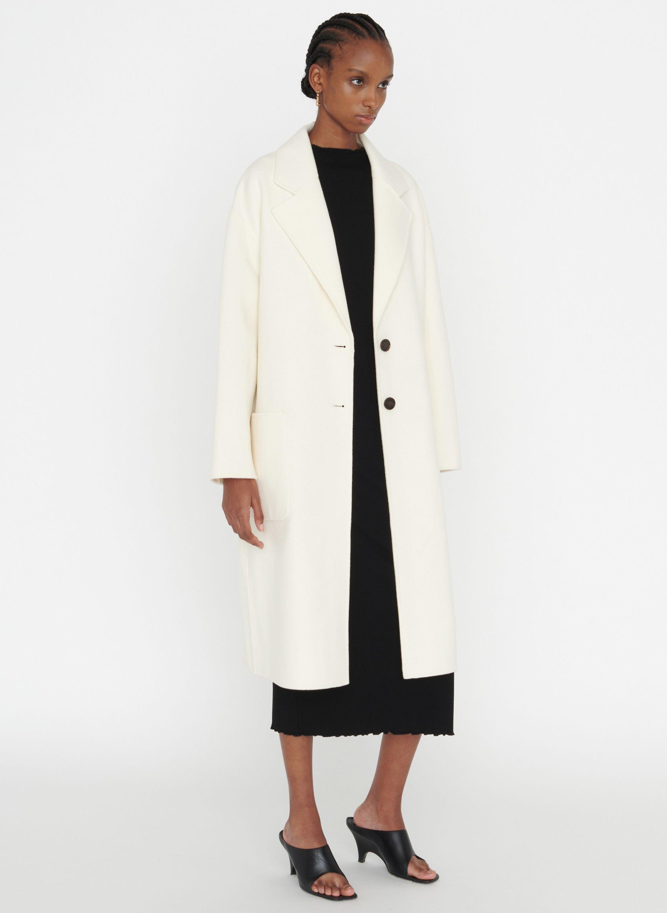 Manteau col tailleur en laine mélangée Zapa en coloris Blanc | Lyst