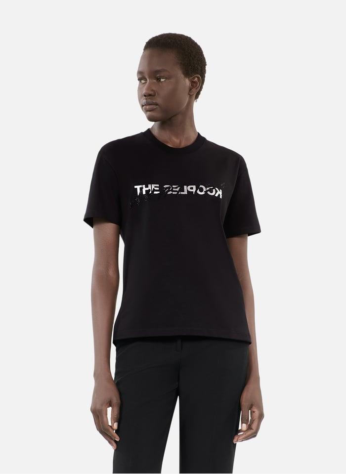 T-Shirt En Coton What Is Avec Strass Femme The Kooples en coloris