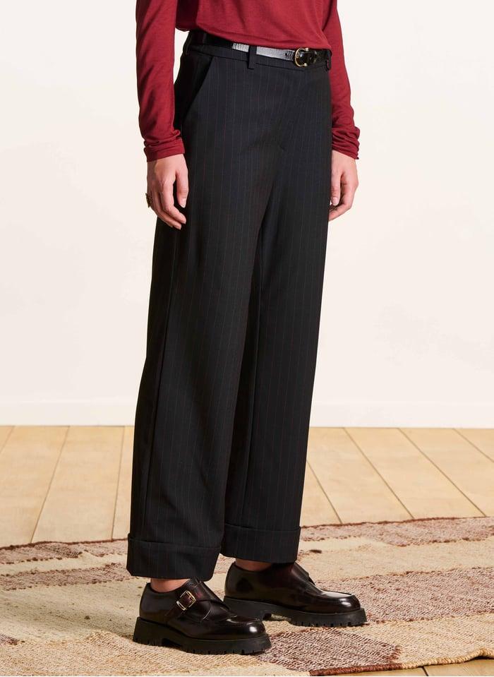 Fée Maraboutée Pantalon Noir Taille Haute Large Pantalon Large