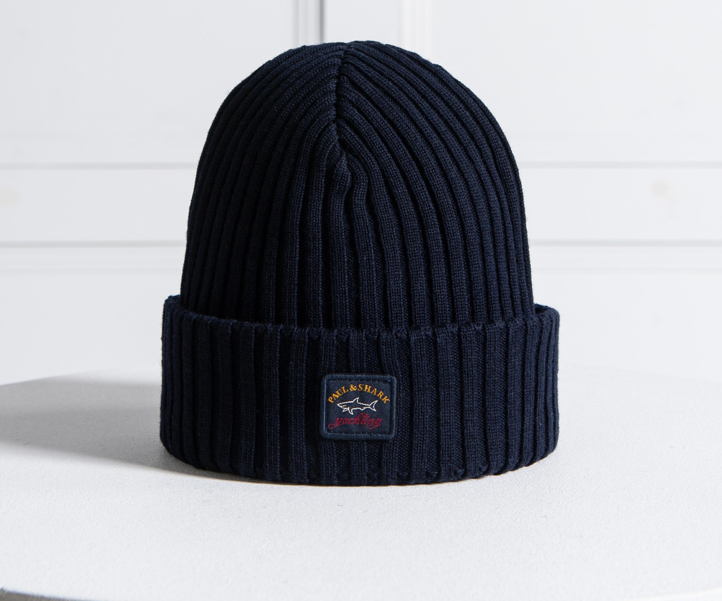paul and shark beanie navy