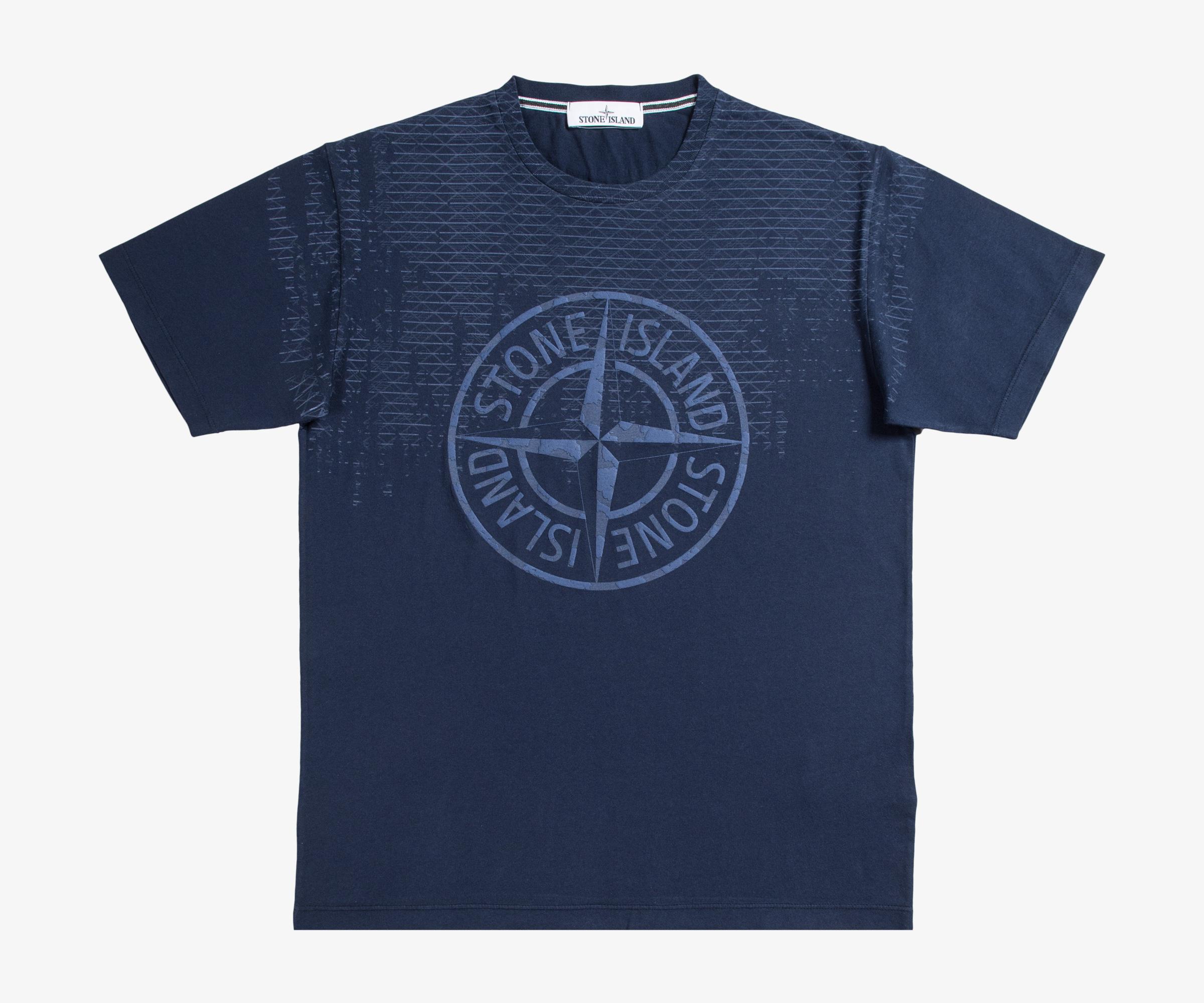 Stone Island Cotton Compass Logo T-shirt Navy in Blue for Men - Lyst