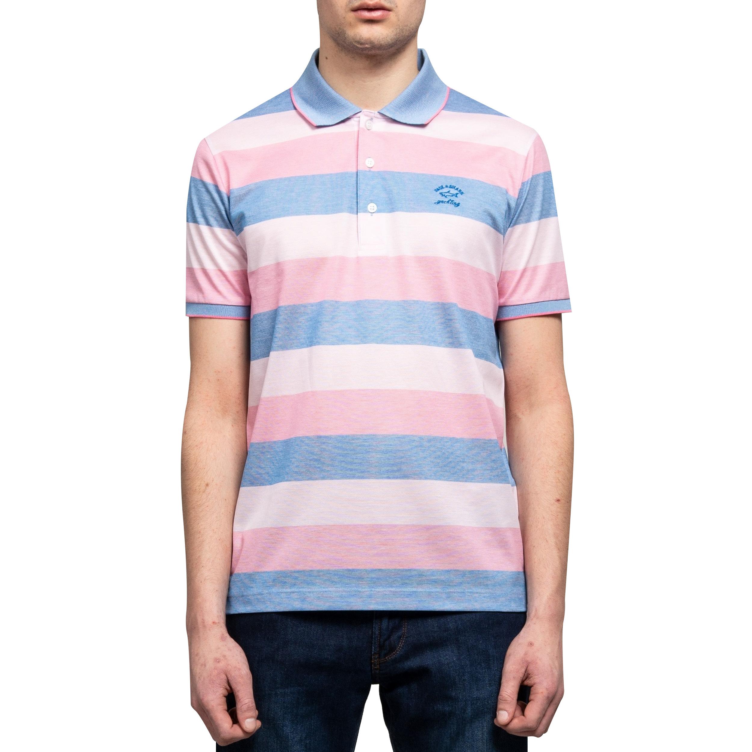 Pockets Cotton Paul And Shark Striped Polo T Shirt in Pink for Men 