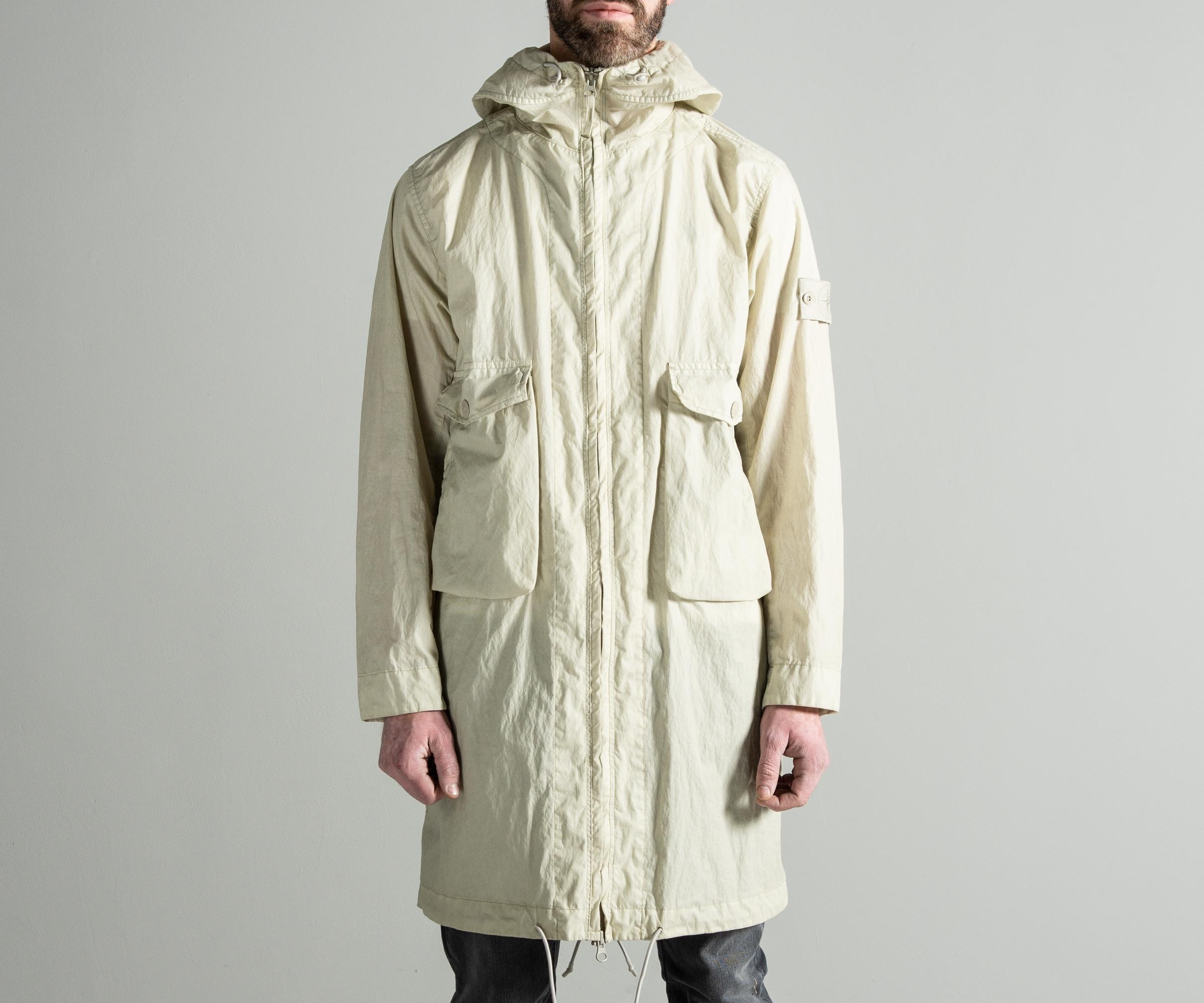 Stone Island Cotton 'ghost Collection' '50 Fili' Hooded Parka Beige in  Natural for Men - Lyst