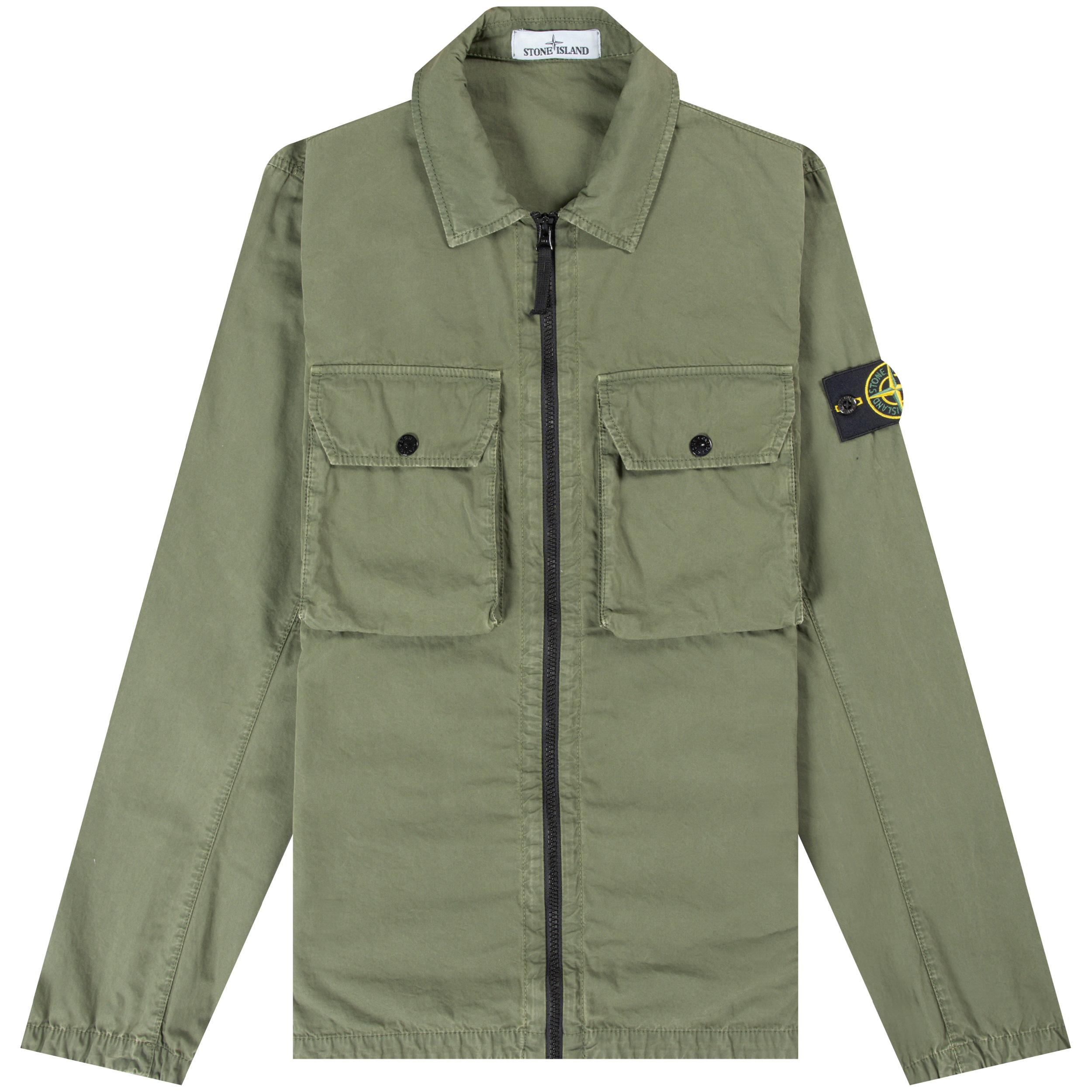 Stone Island Cotton 'garment Dyed' Overshirt Double Pocket Olive in Green  for Men - Lyst