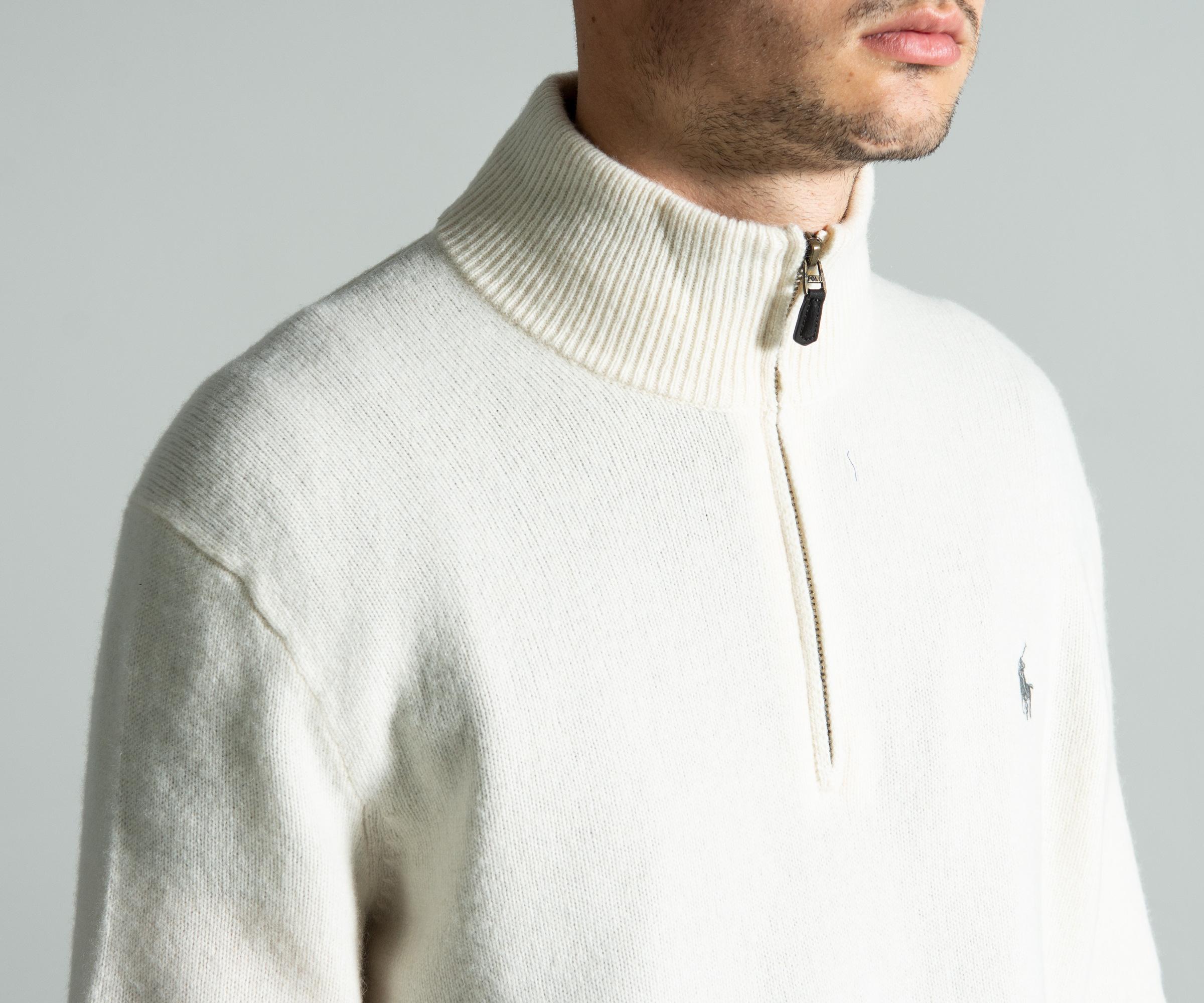 ralph lauren quarter zip cream