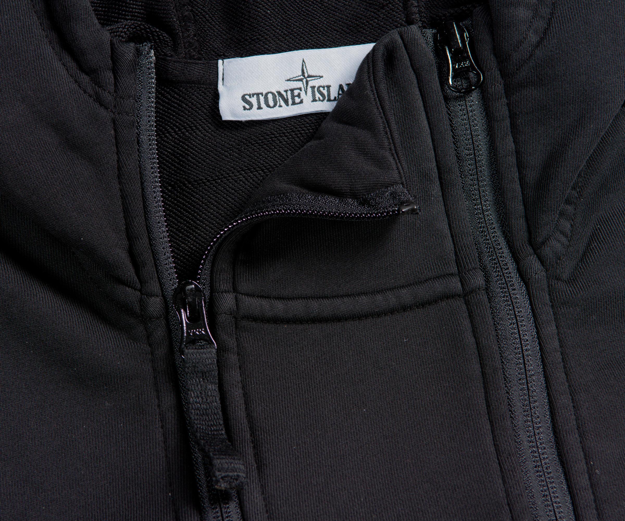 Stone Island 'double Zip' Hooded Sweatshirt Black for Men - Lyst