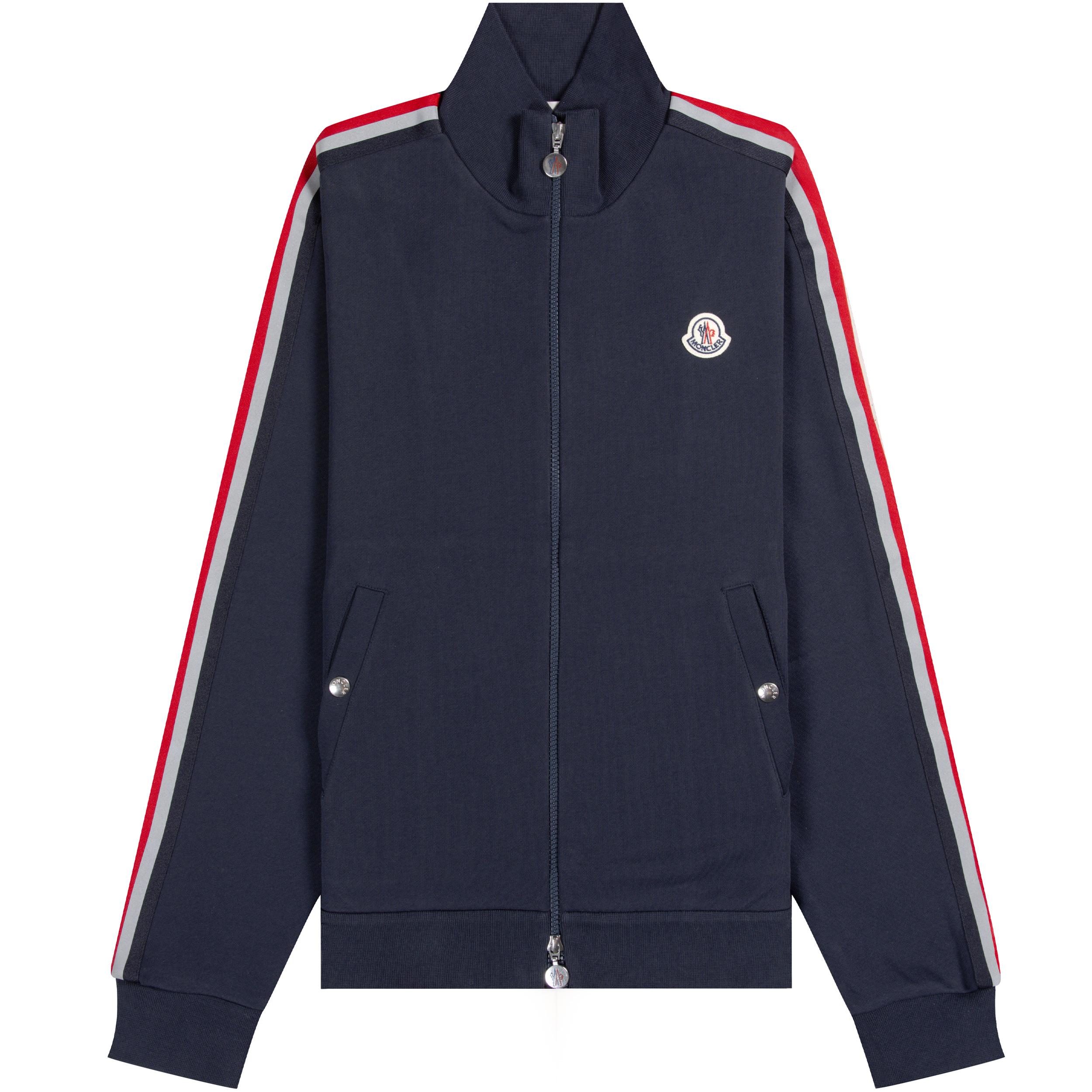 Moncler Cotton Navy/red/reflective Stripe Track Jacket in Blue for 