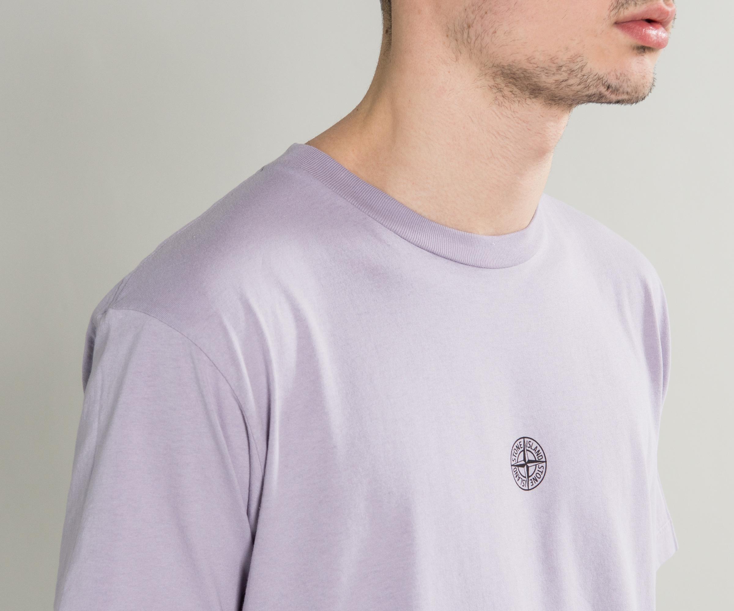 lilac stone island t shirt