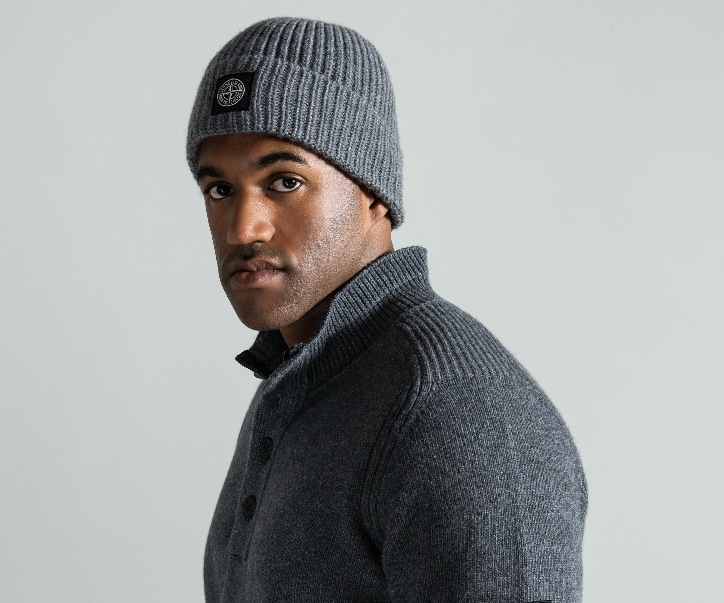 Stone Island Wool Classic Ribbed Beanie 