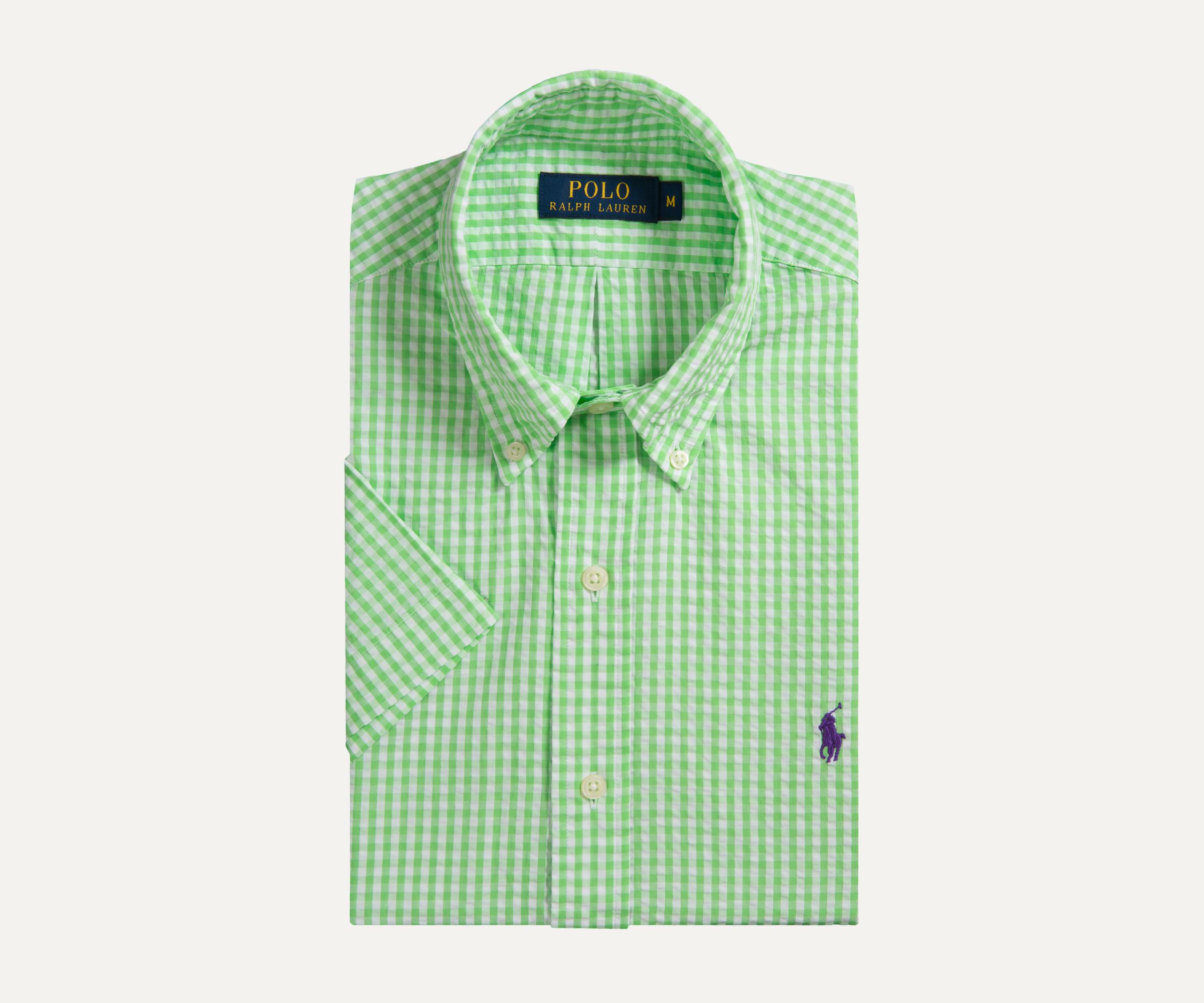 ralph lauren green gingham shirt