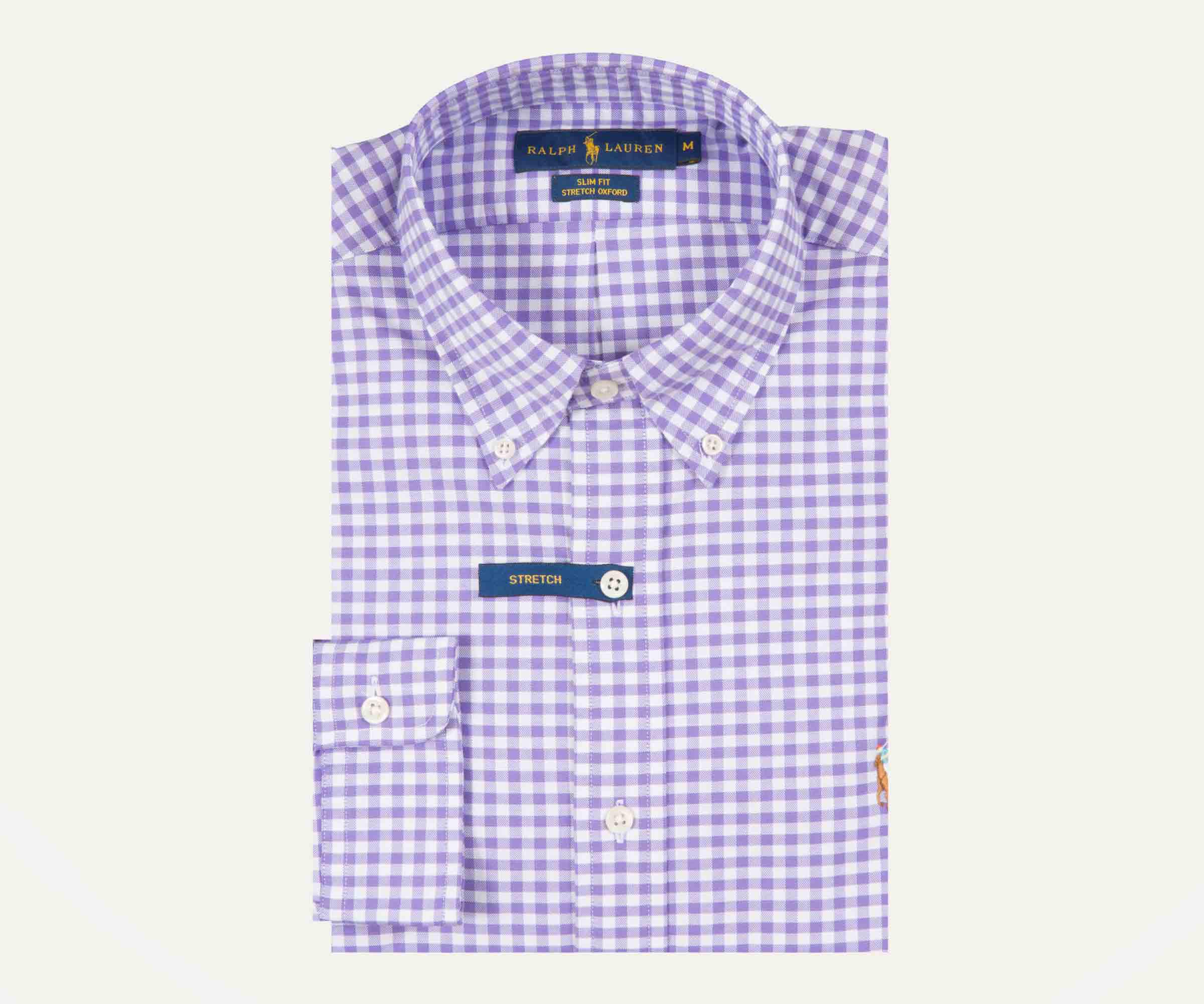 ralph lauren purple check shirt