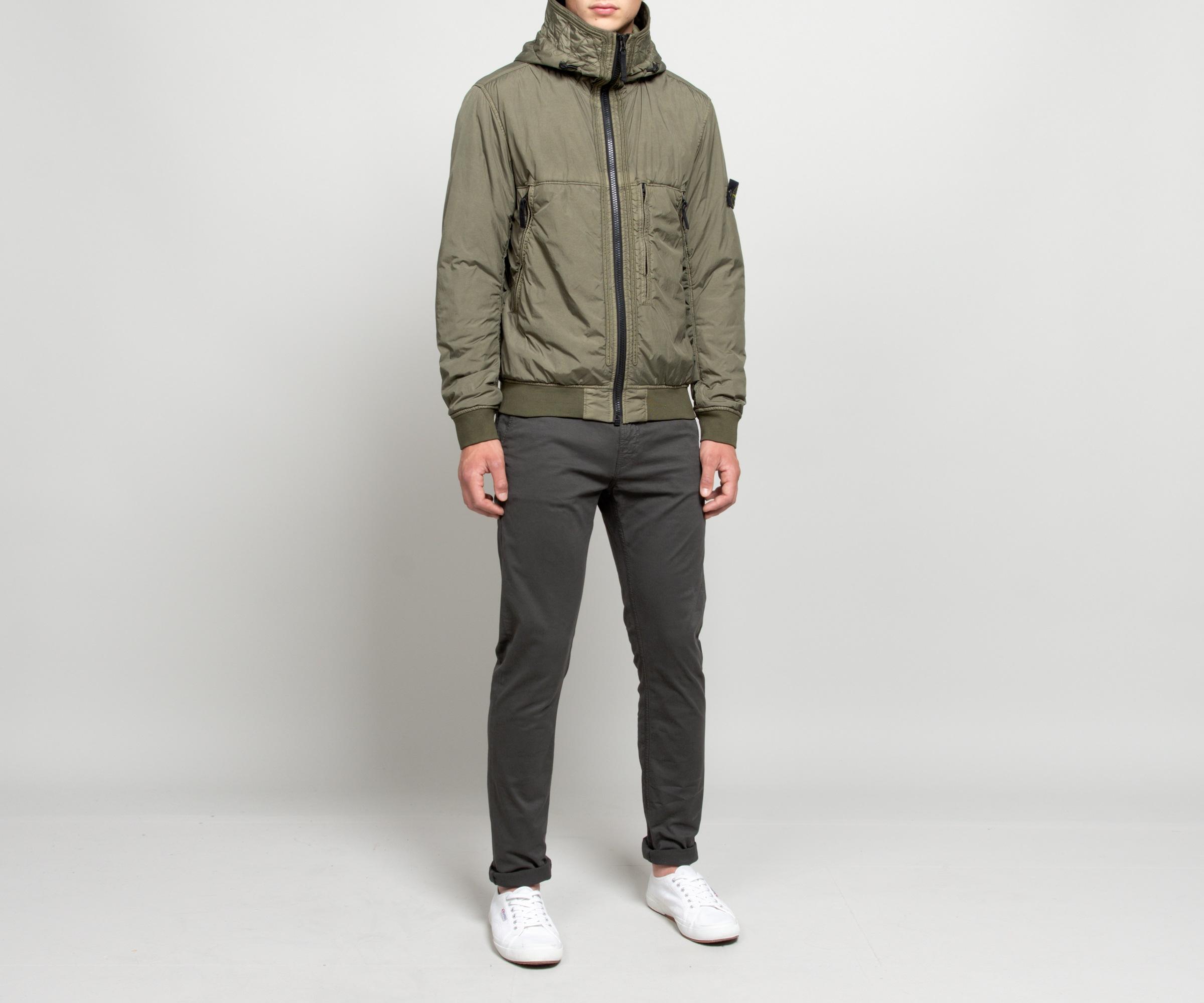 Stone Island Synthetic 'crinkle Reps Ny' Bomber Jacket Olive in Green for  Men - Lyst