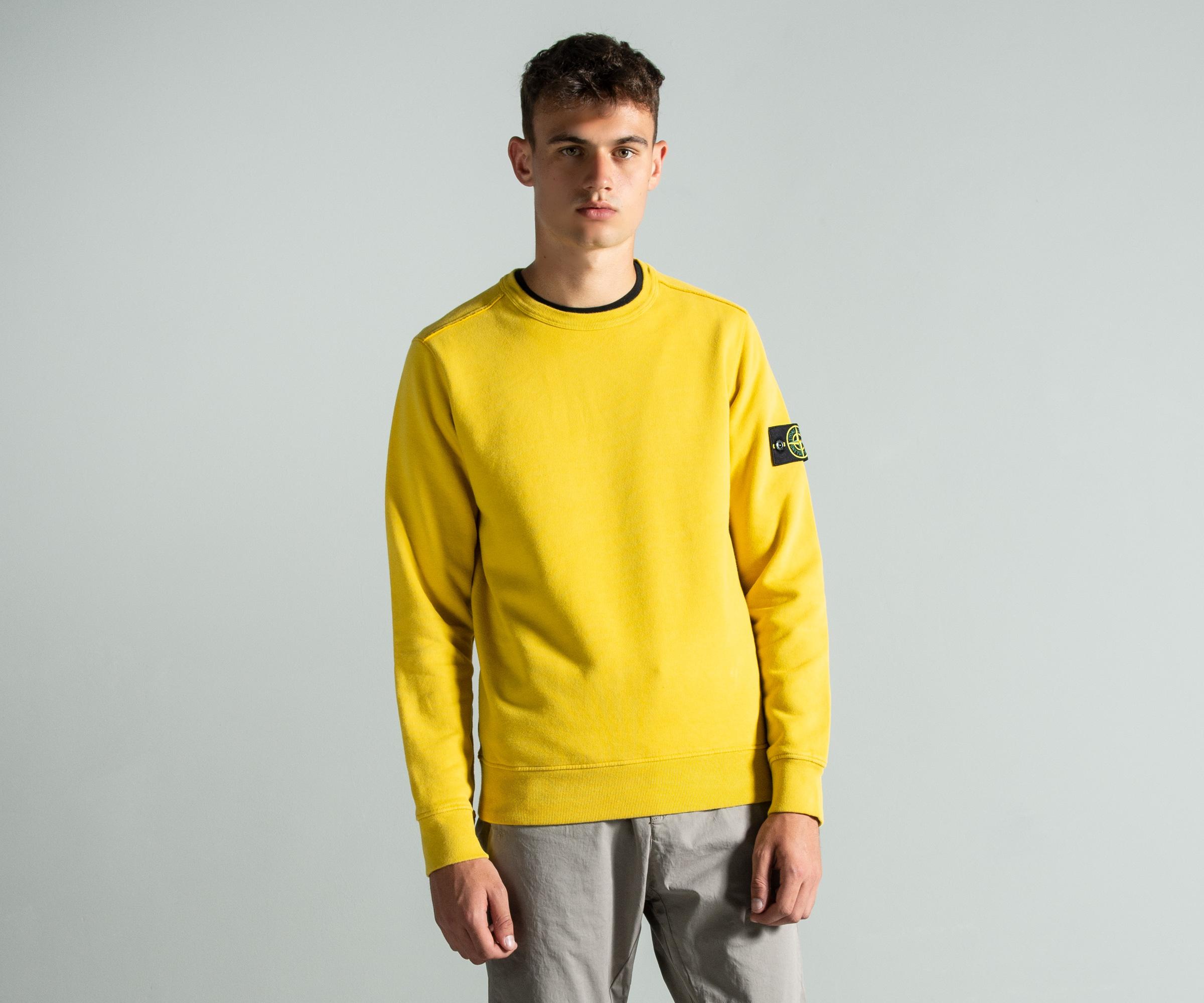 Stone Island Cotton Classic Garment Dyed Sweatshirt Mustard in Yellow for  Men - Lyst